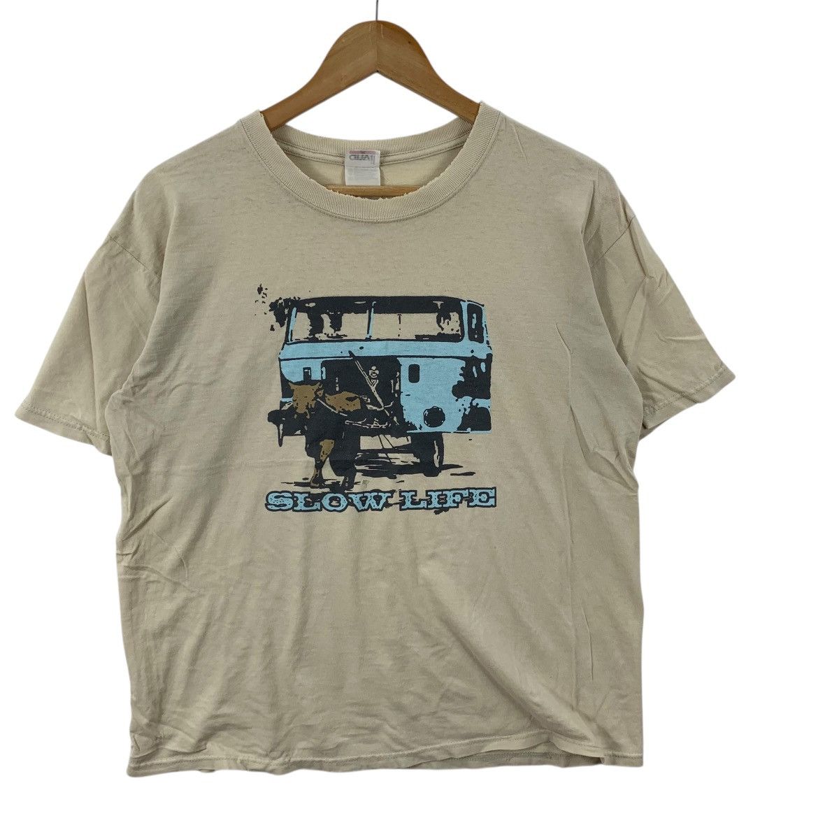 Vintage Vintage THE SLOW LIFE Modern Streetwear Thrashed Tee Shirt Size US M / EU 48-50 / 2 - 5 Thumbnail