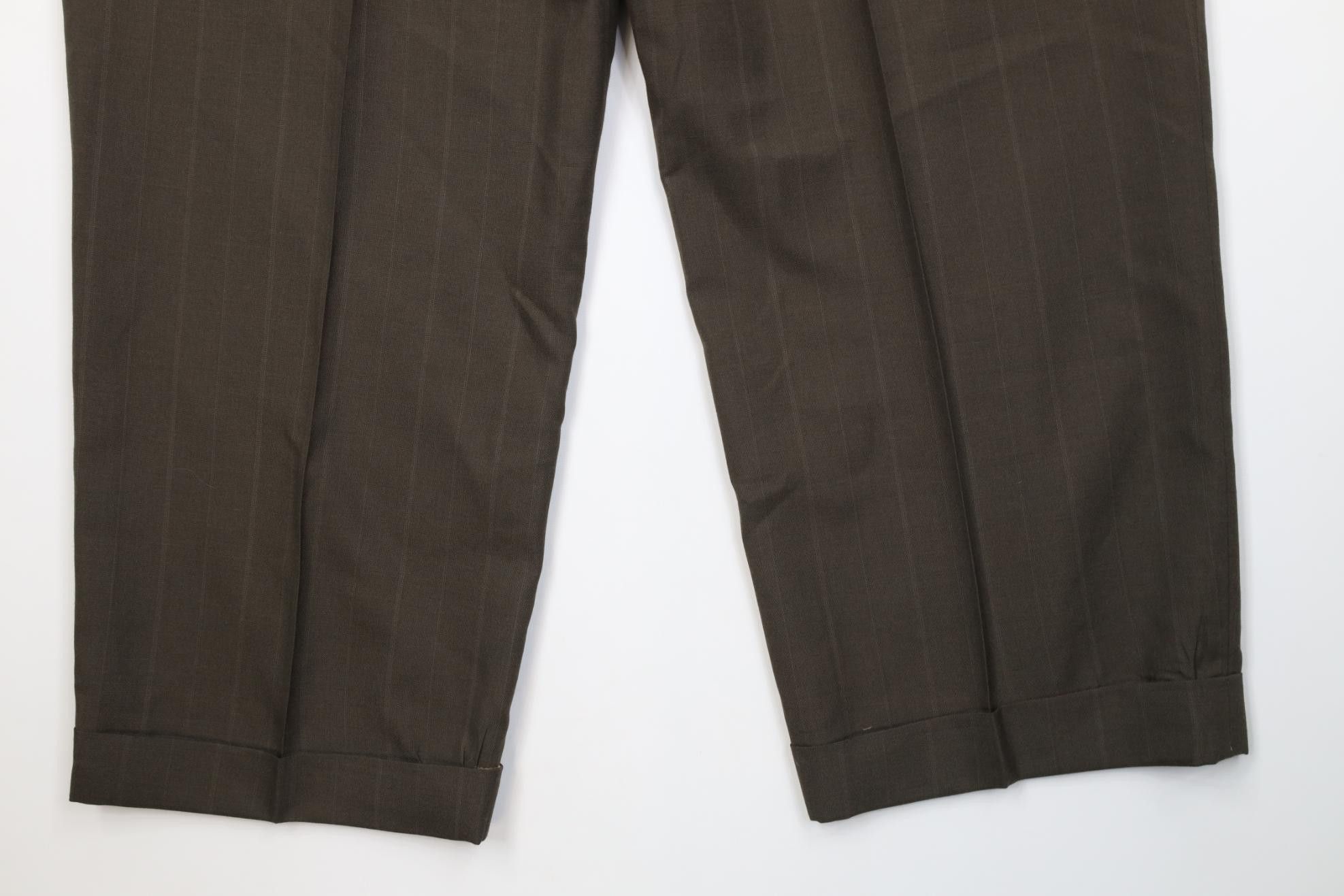 Vintage Vintage 90s Streetwear Wool Striped Wide Leg Chino Pants Size US 38 / EU 54 - 12 Thumbnail