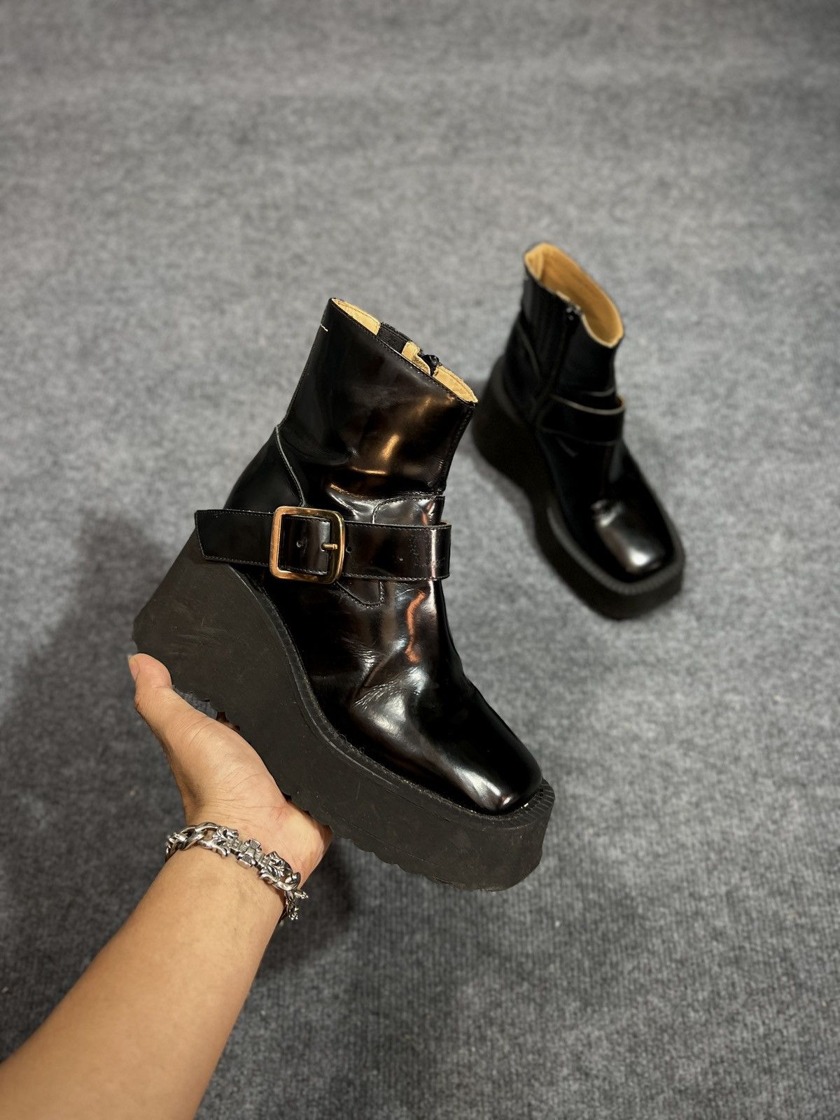 Maison Margiela MM6 MAISON MARGIELA BLACK PLATFORM ANKLE BOOT Size US 7 / IT 37 - 6 Thumbnail