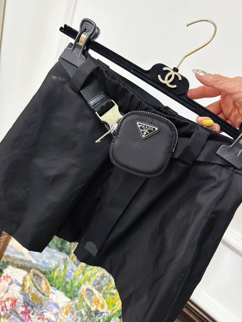 Prada Prada Black Nylon Pocket Shorts-2506 Size 41" - 6 Thumbnail