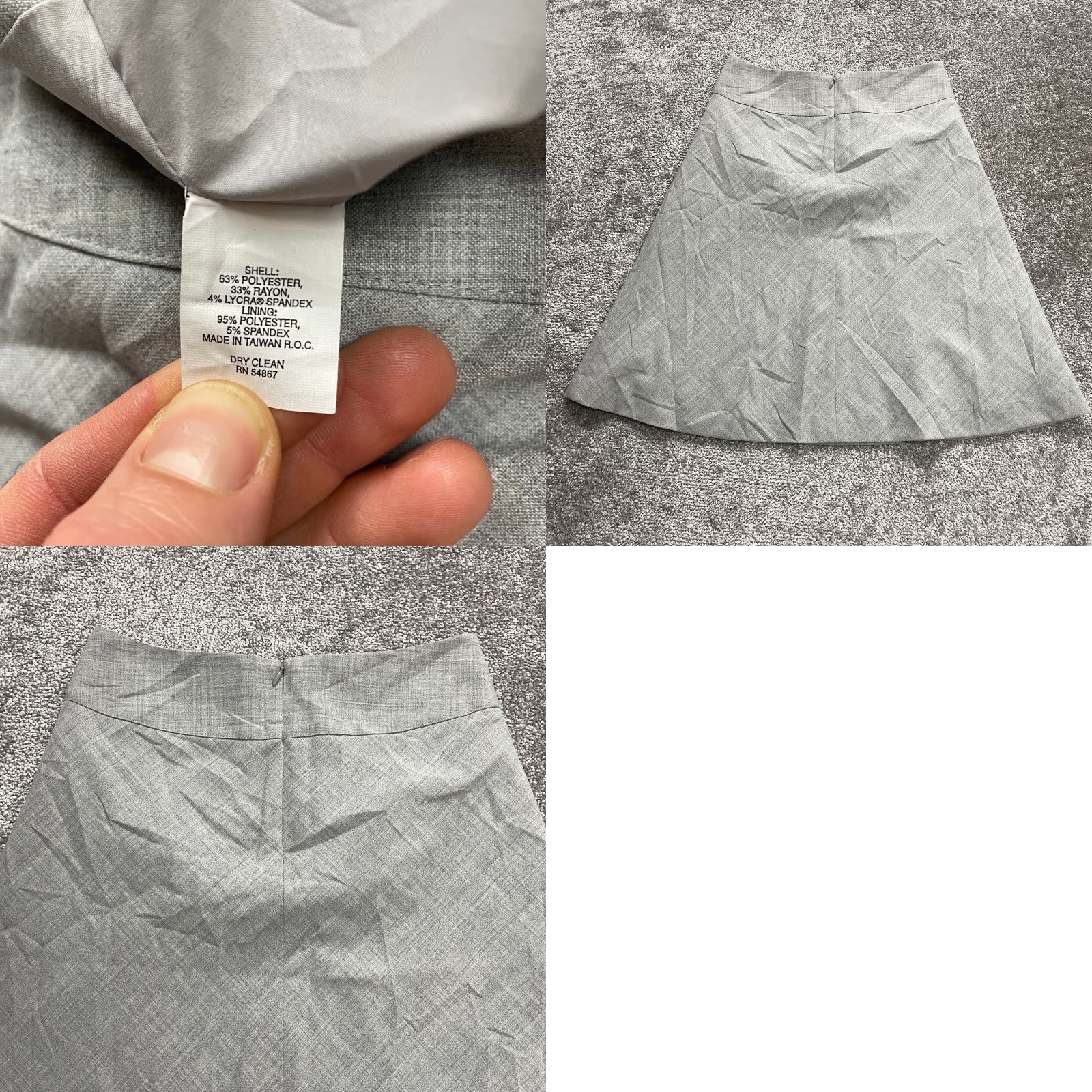 Express Express Studio Skirt Womens 0 Gray A-Line Short Solid Zip Up Office Size 25" / US 0 / IT 36 - 9 Thumbnail