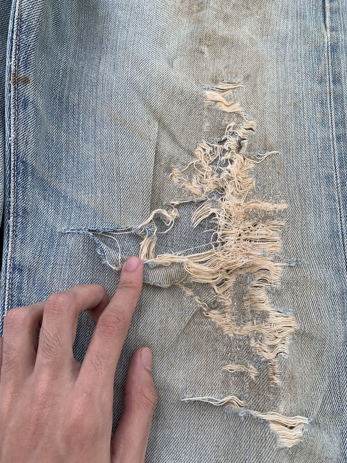 Kapital VINTAGE EDWIN 505 SELVEDGE FADED RUSTY DISTRESSED DENIM Size US 31 - 14 Thumbnail