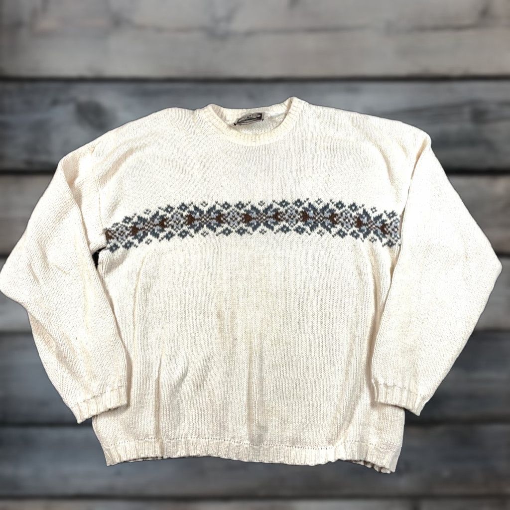 Vintage VINTAGE Icelandic Pattern Sweater Shirt Adult XL Ivory Geometric 90s Retro Mens XL Size US XL / EU 56 / 4 - 1 Thumbnail