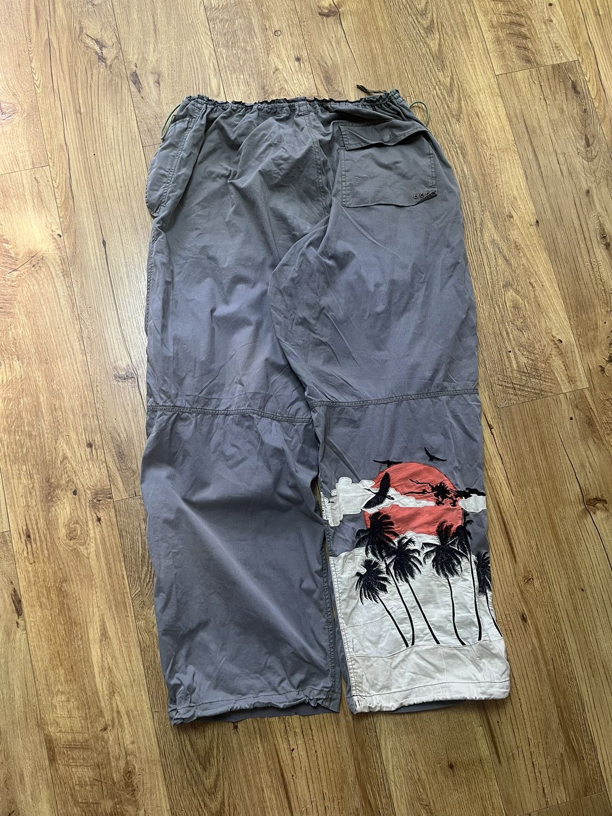 image of Maharishi Parachute Baggy Pants Beach Palm in Grey, Men's (Size 36)