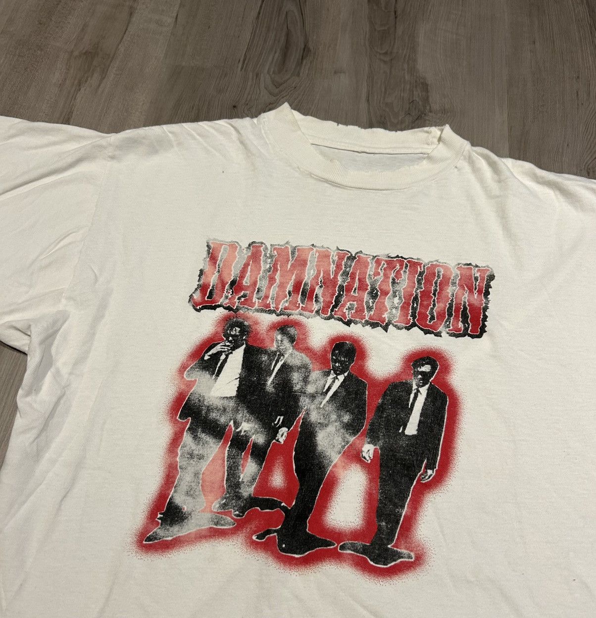 Band Tees × Vintage Vintage Single Stitch Damnation Distressed Band T Shirt Size US XL / EU 56 / 4 - 2 Thumbnail