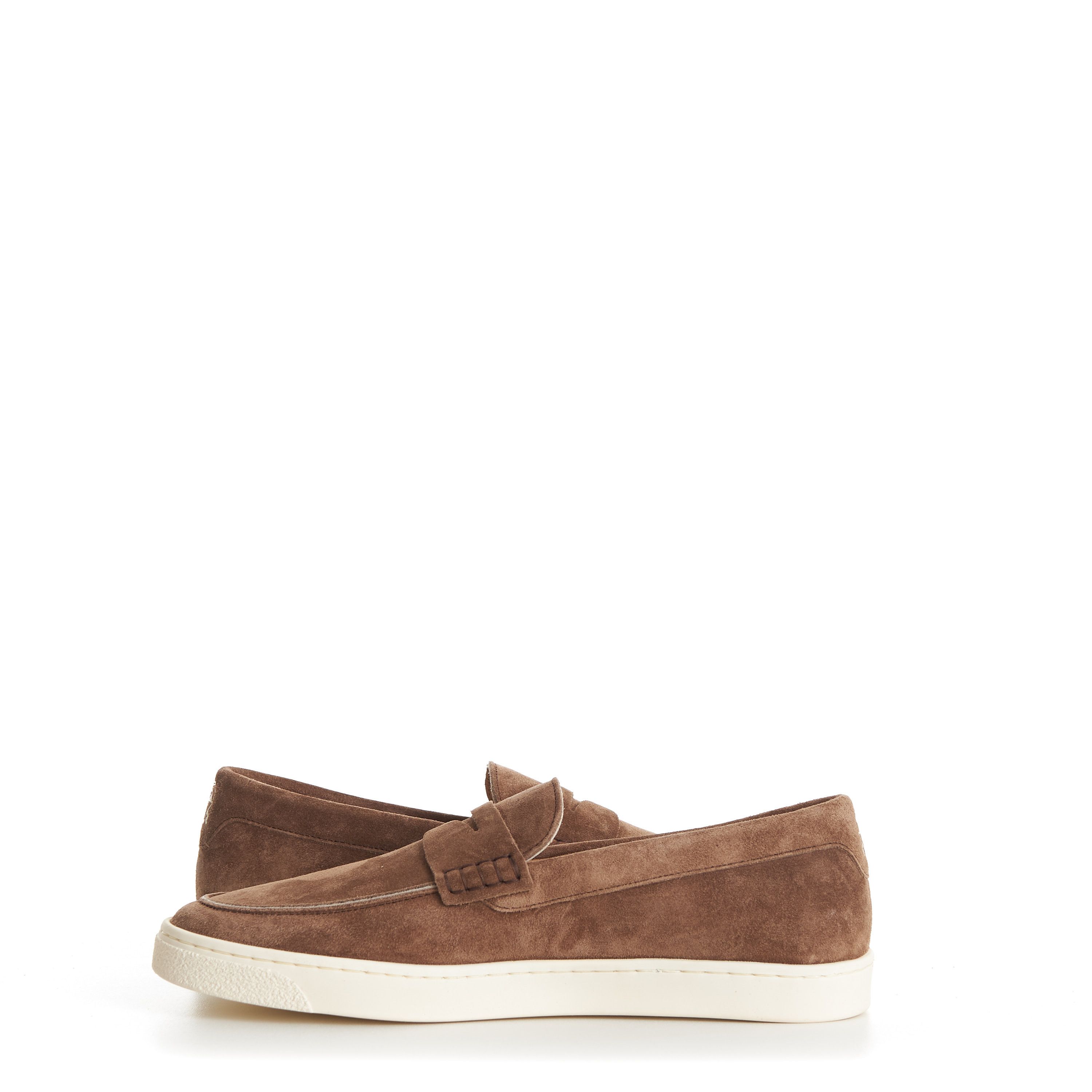 Brunello Cucinelli Chestnut Brown Suede Loafer Sneakers - Natural Rubber Sole Size US 7 / EU 40 - 9 Thumbnail