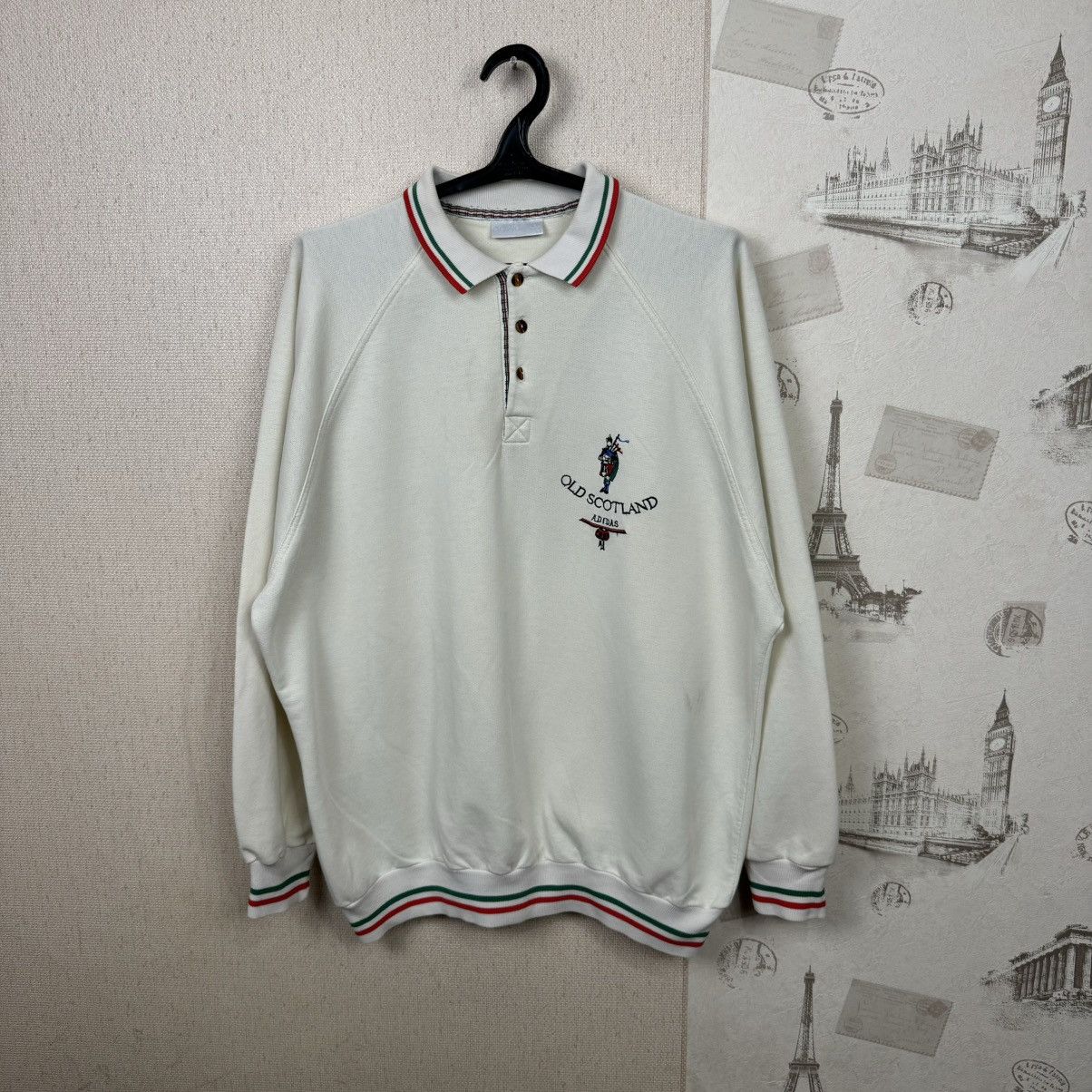 Adidas Vintage Adidas Old Scotland Sweartshirt Sz L Beige Mens Size US L / EU 52-54 / 3 - 3 Thumbnail