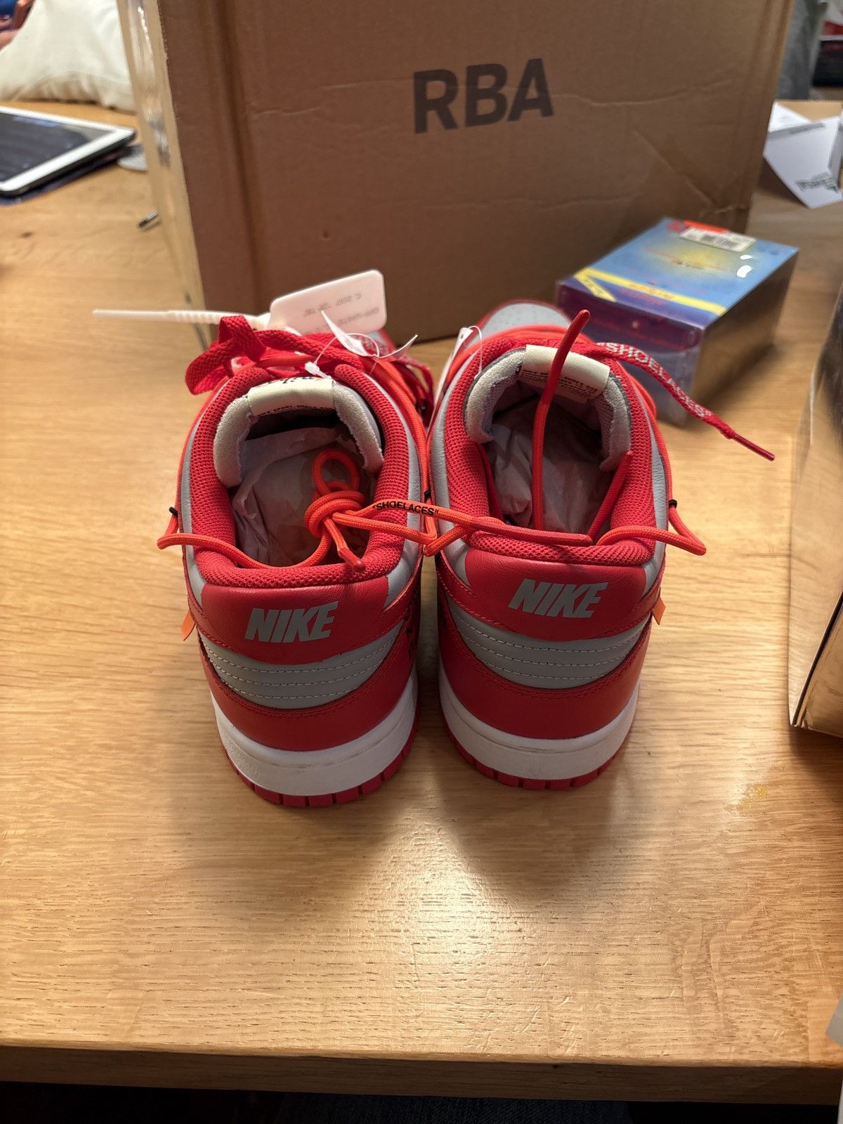 Nike × Off-White Nike x Offwhite Dunk Low University Red Size US 11.5 / EU 44-45 - 6 Thumbnail