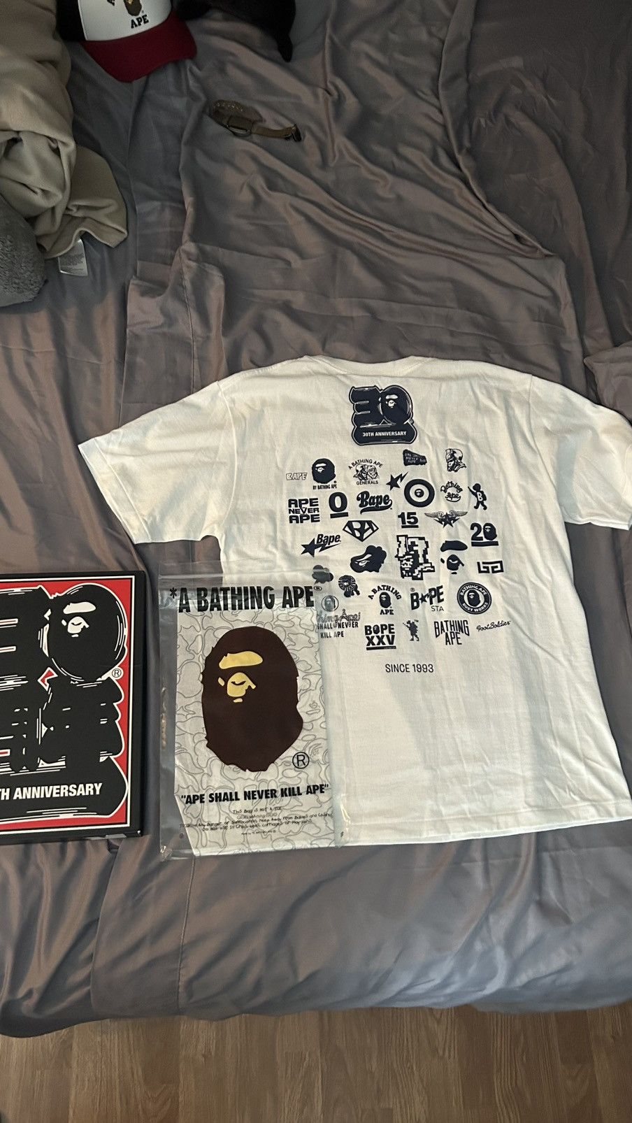 Bape BAPE 30th Anniversary Tee #2 'White/Navy' Size US M / EU 48-50 / 2 - 9 Thumbnail