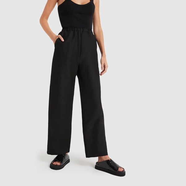 Toteme Toteme Stretch Linen Wide Trousers Size 27" / US 4 / IT 40 - 3 Thumbnail