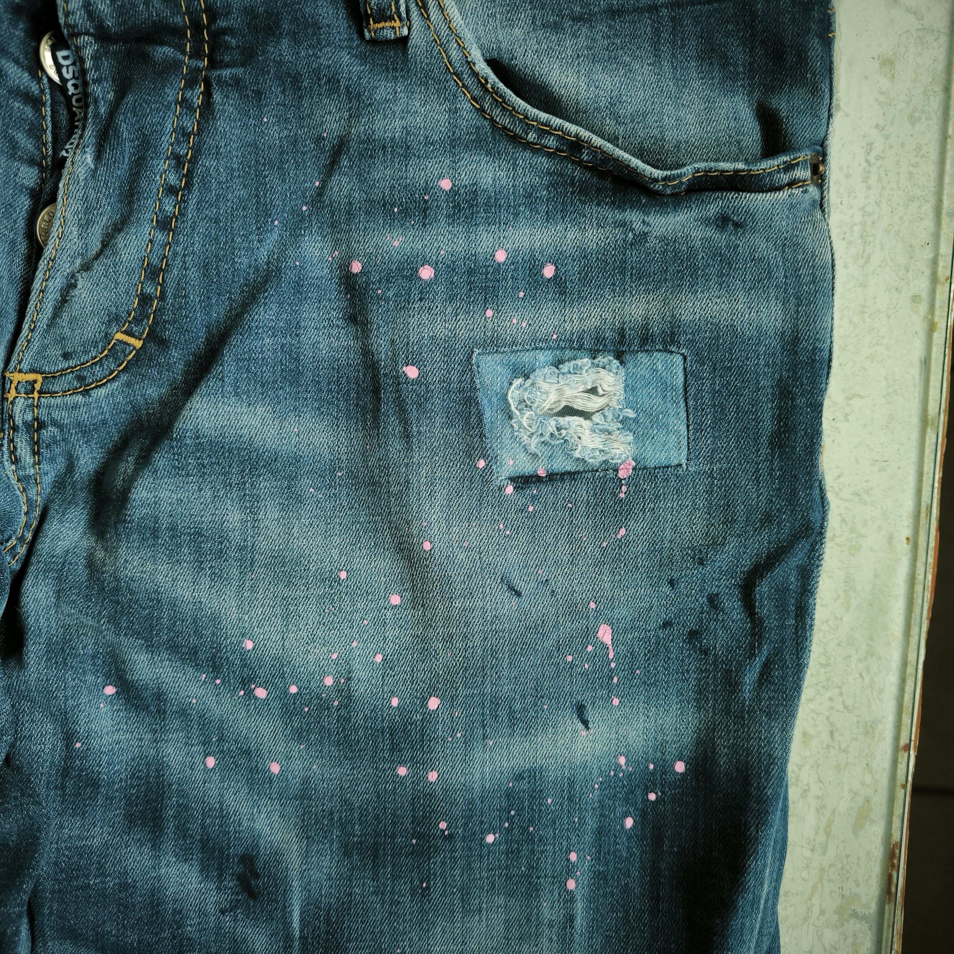 Dsquared2 DSQUARED2 Clement Fit Pink Paint Splatter Distressed Jeans Size US 36 / EU 52 - 5 Thumbnail