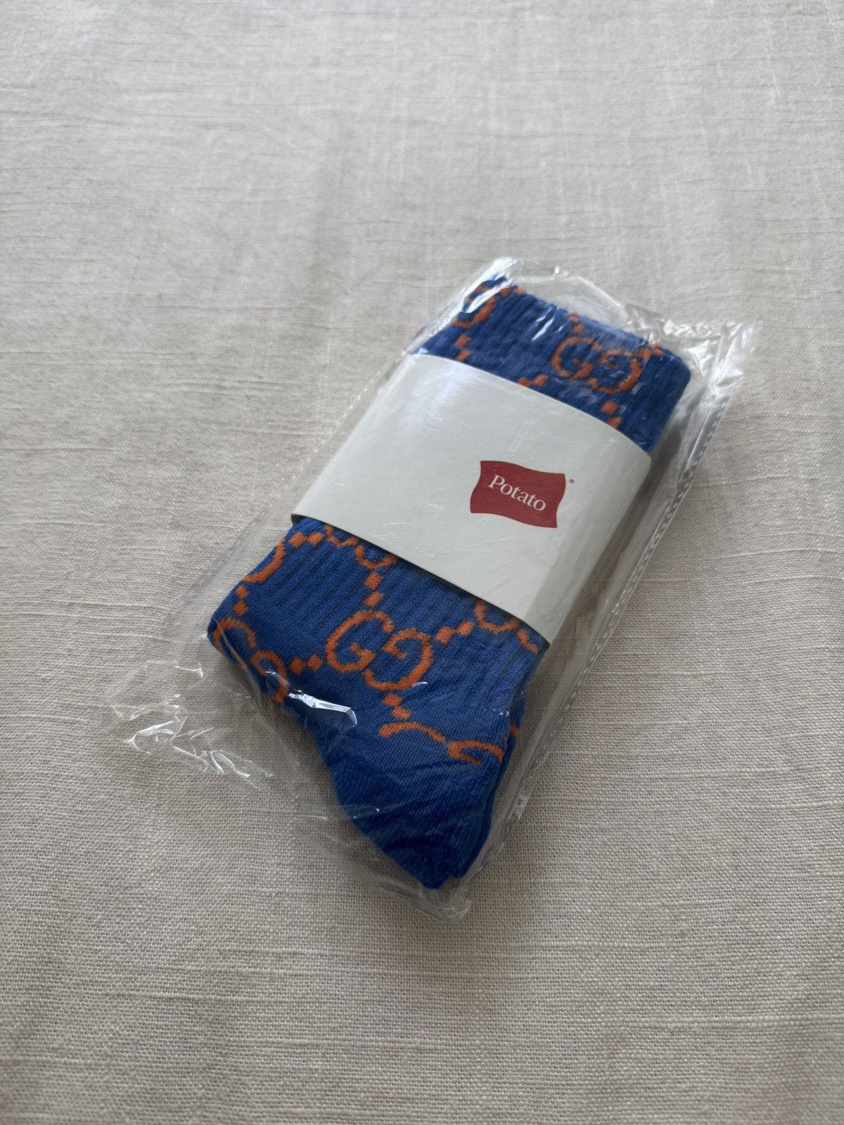 Imran Potato Gucci Fashion Socks Blue Orange