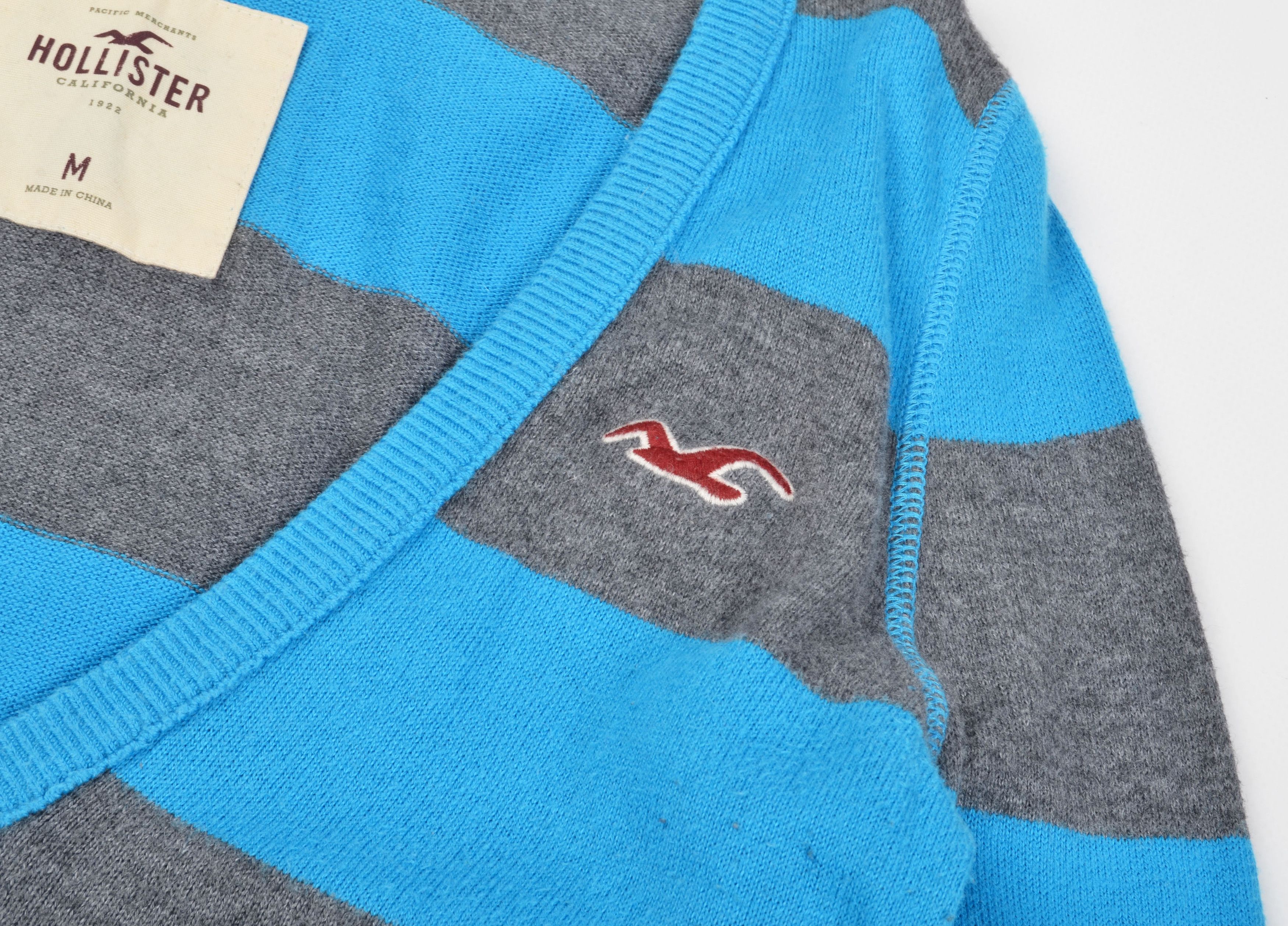 Hollister Hollister Women's Y2K Blue/Gray Striped Fitted Long Sleeve Size M / US 6-8 / IT 42-44 - 6 Thumbnail