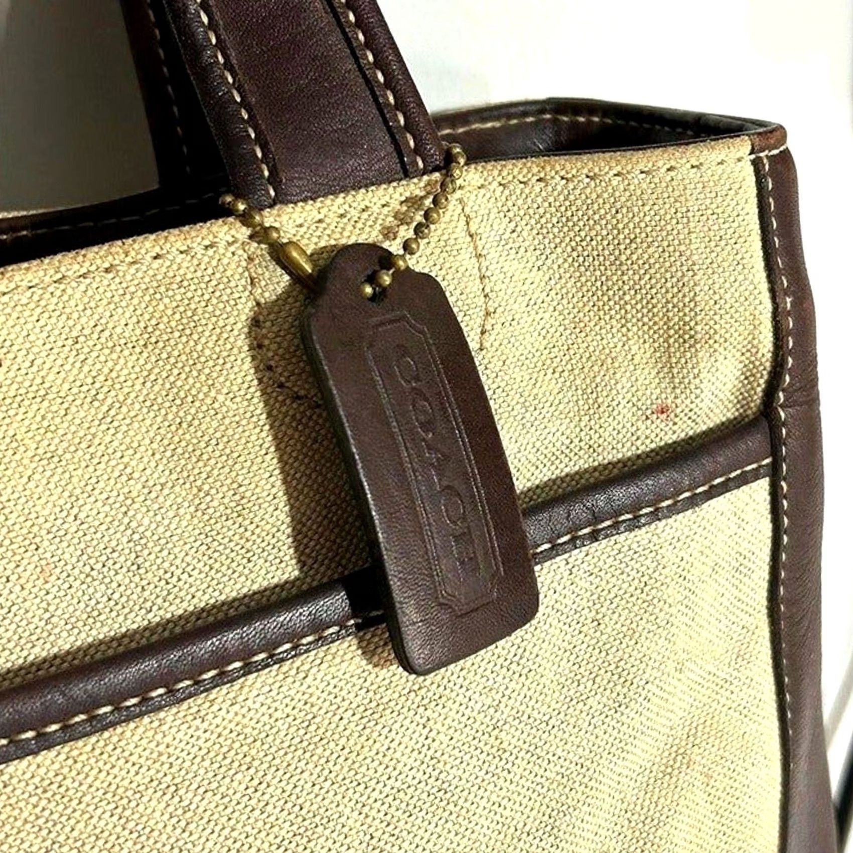 Coach VINTAGE Coach Bag Top Handle Bag Women 1998 Usa Canvas Leather Brown D9X6121 Size ONE SIZE - 4 Thumbnail