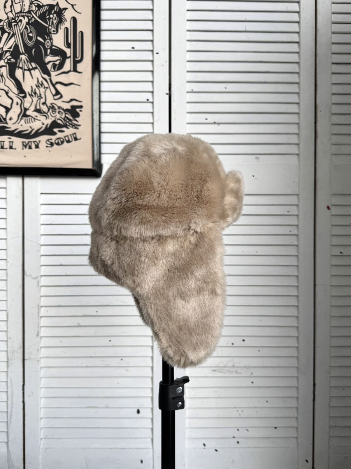 Vintage Vintage Centro Faux Fur Ushanka Trapper Hat Beige Size ONE SIZE - 5 Thumbnail