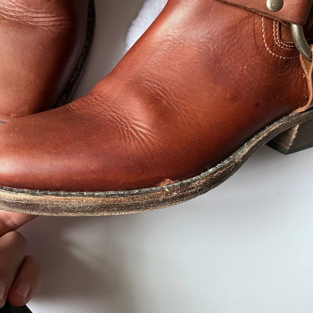 Allsaints × Vintage All Saints Brown Leather Biker Boots Womens Size 40 Size US 10 / IT 40 - 9 Thumbnail