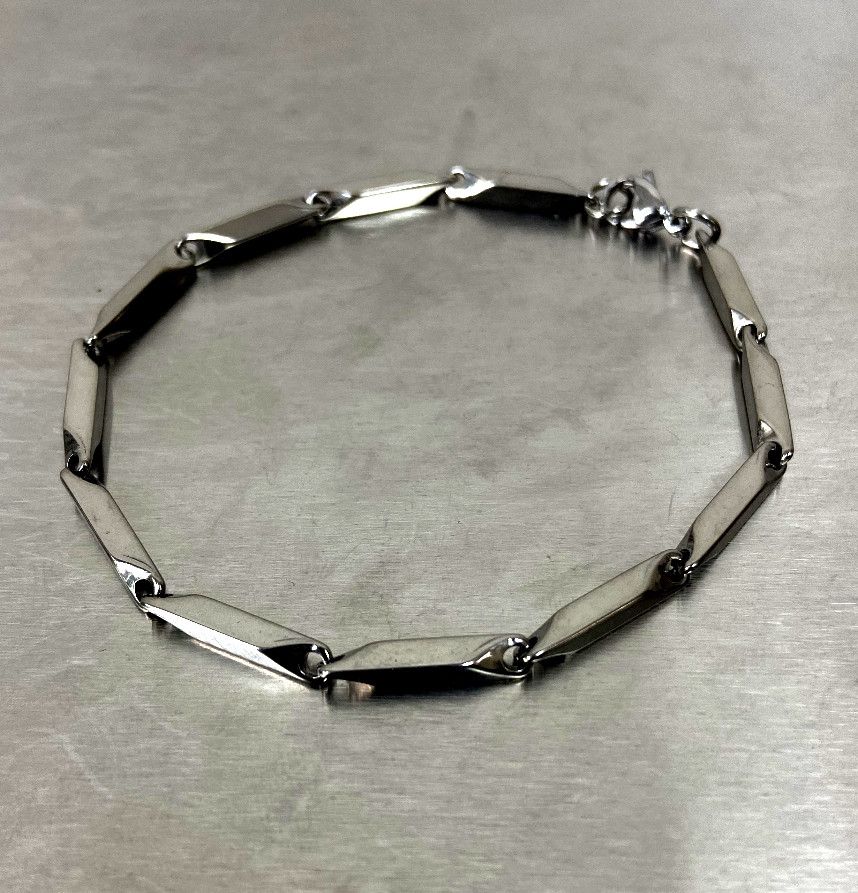 Designer × Vintage Punk Luxury Silver Avant Garde Rectangle Bracelet Rave Size ONE SIZE - 1 Thumbnail