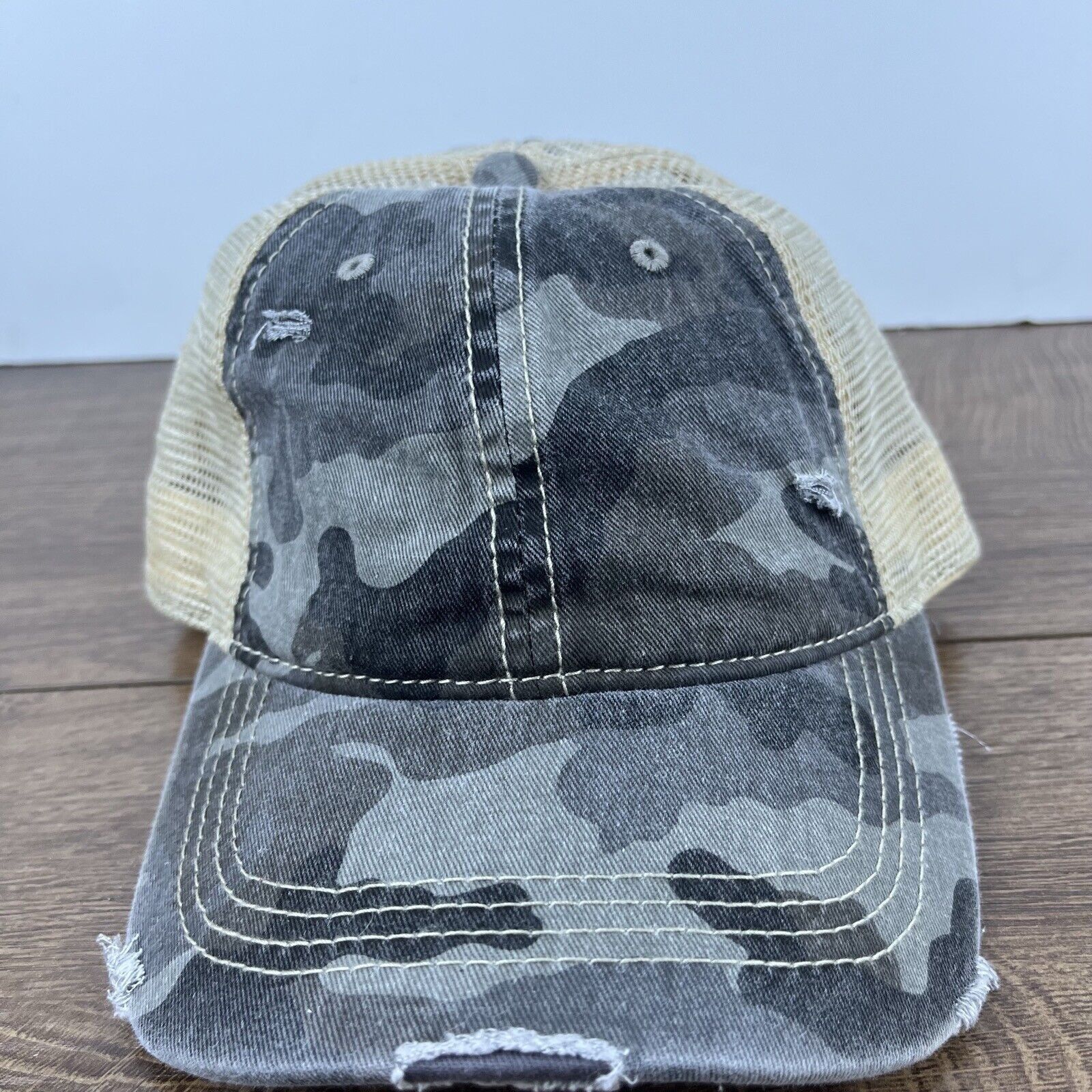 Other CAMO Hunting Hat Gray Green Adjustable Hat Camo Adjustable H Size ONE SIZE - 5 Thumbnail