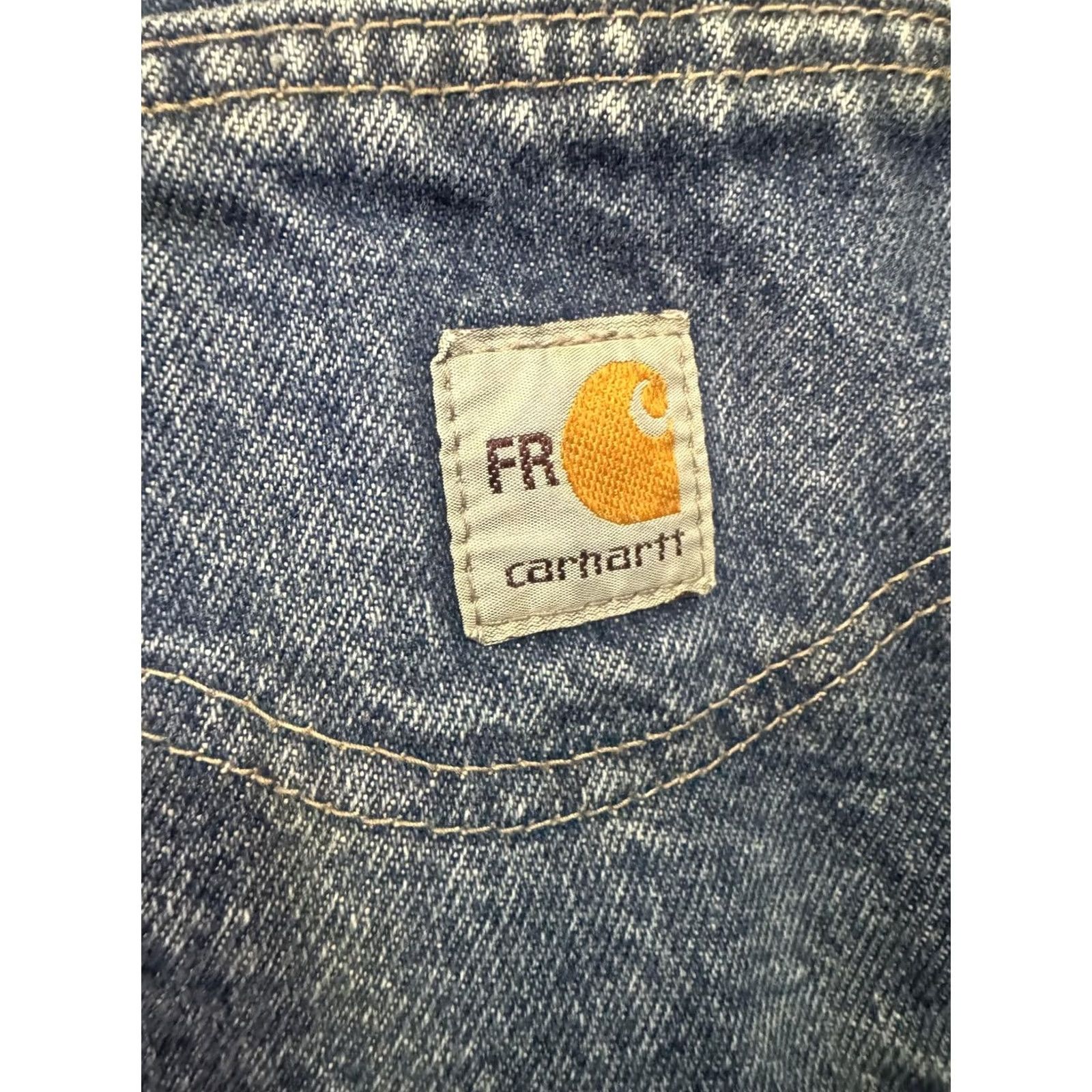 Carhartt Carhartt FR Men's Blue Denim Jeans 42x34 Relaxed Fit Denim Cotton Workwear Jeans Mens Big & Tall Blue 42 34 Button Size US 42 / EU 58 - 2 Thumbnail