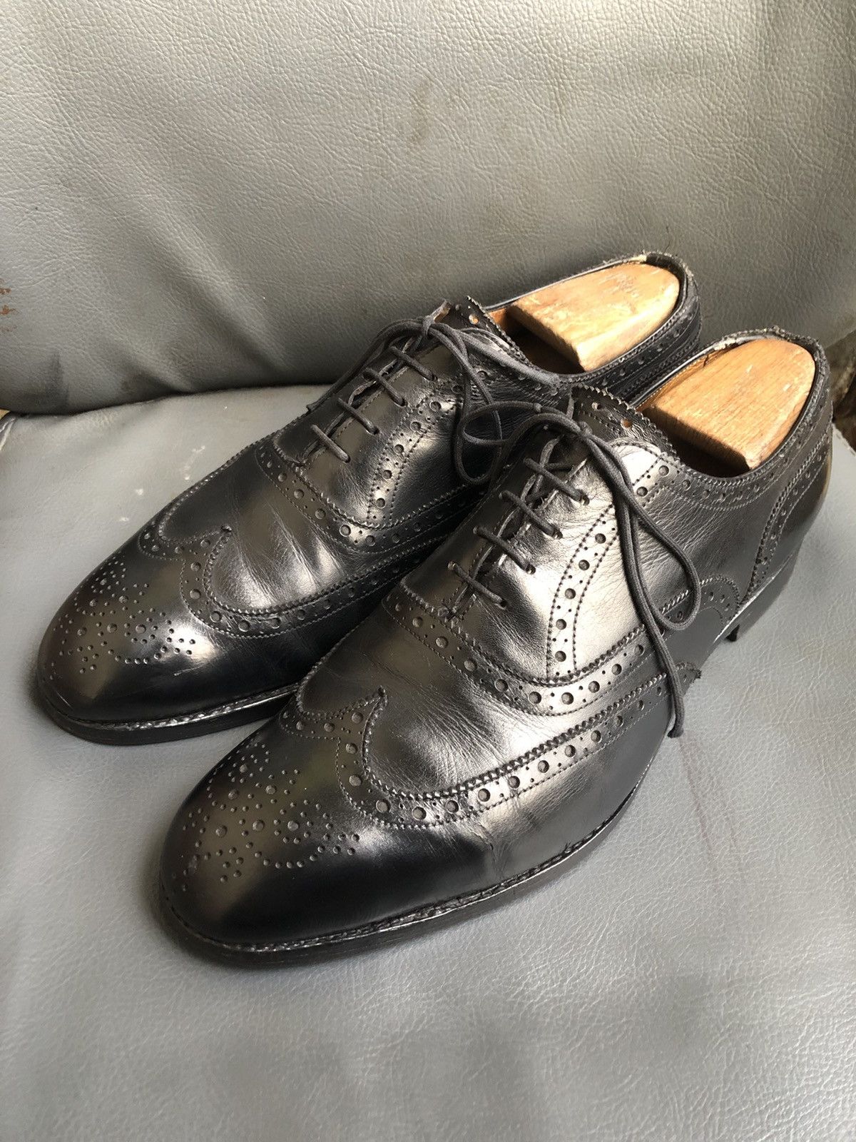 Edward Green Edward Green Black Leather Men's Dress shoes size 8.5 E |  Grailed
