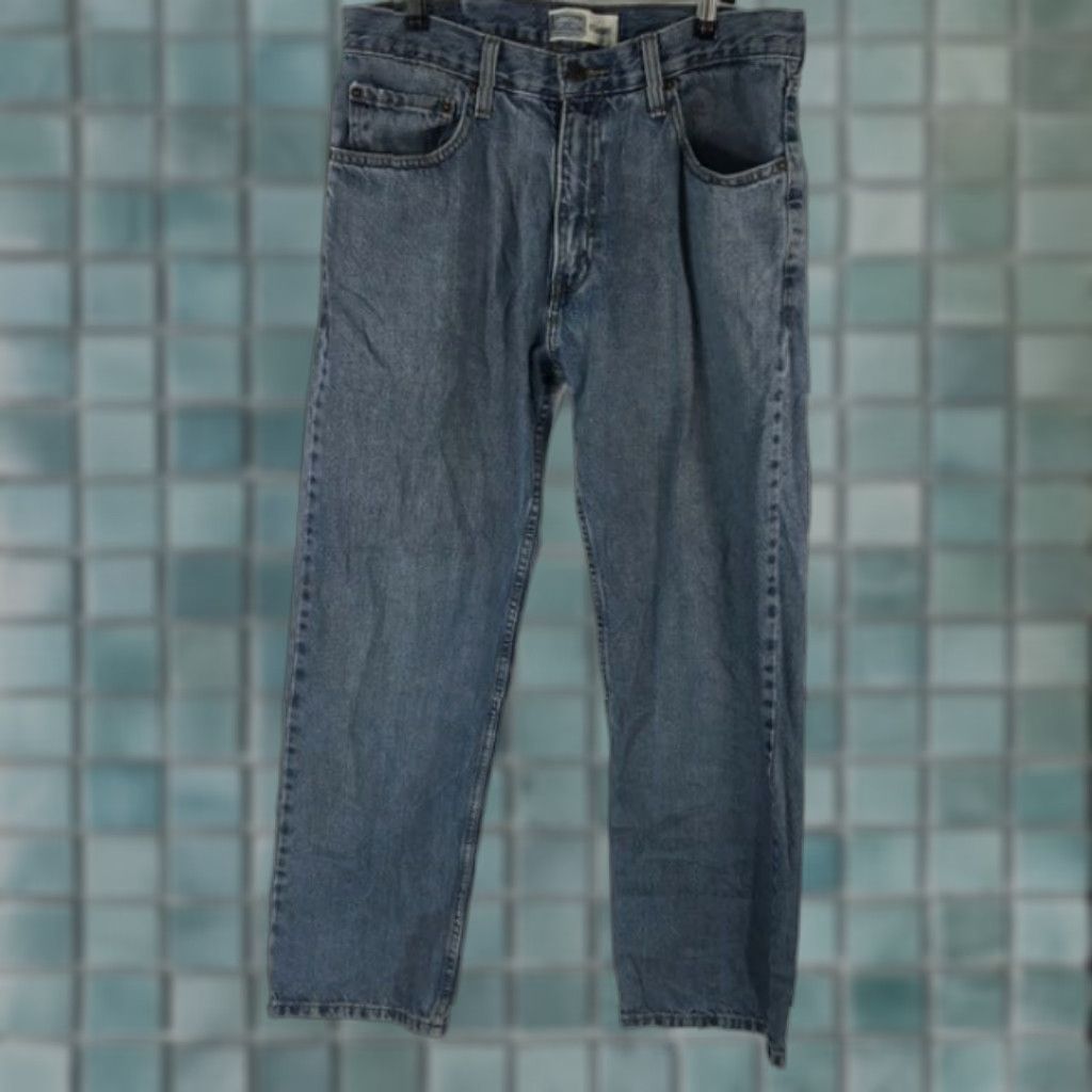 Levi's VINTAGE Levi's Signature Denim Jeans Straight 32x30 Blue 90s Metal Theme Mens Regular 32 Size US 32 / EU 48 - 1 Thumbnail