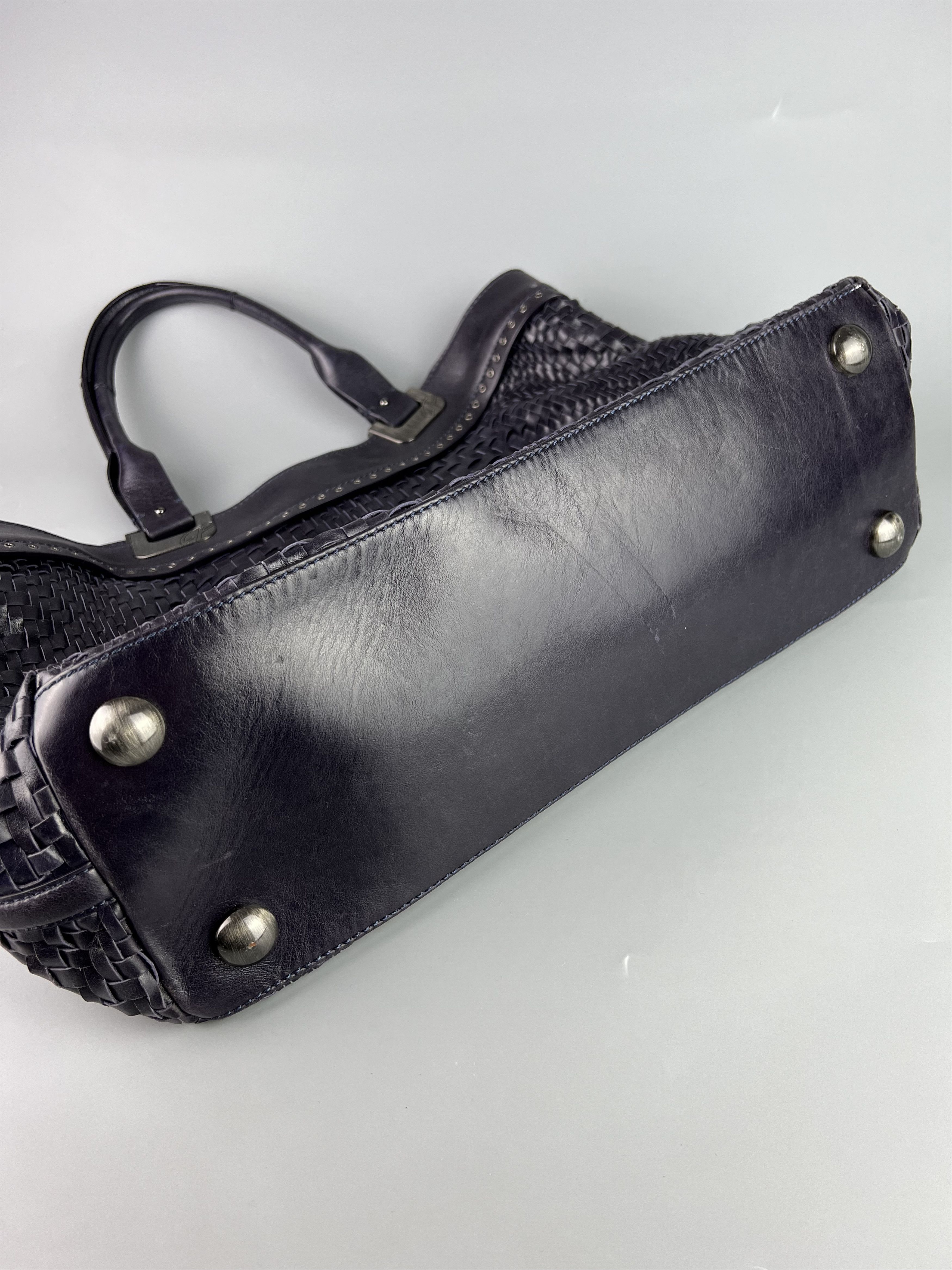 Leather Francesco Biasia Woven Leather Shoulder Bag Handbags Purple Size ONE SIZE - 6 Thumbnail