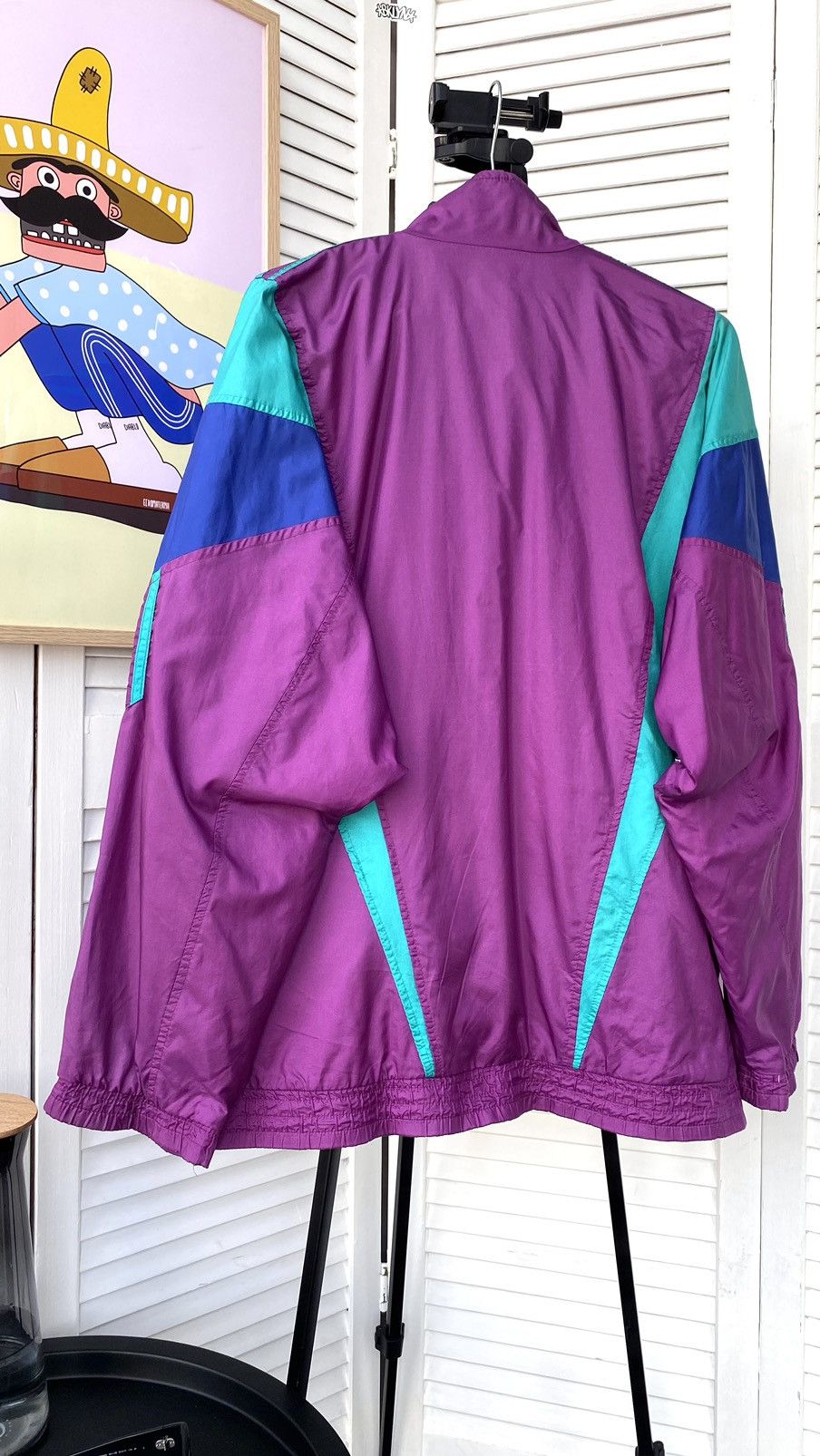 Adidas × Vintage Vintage Adidas Track Retro Jacket Nylon 90s Purple Size US M / EU 48-50 / 2 - 5 Thumbnail