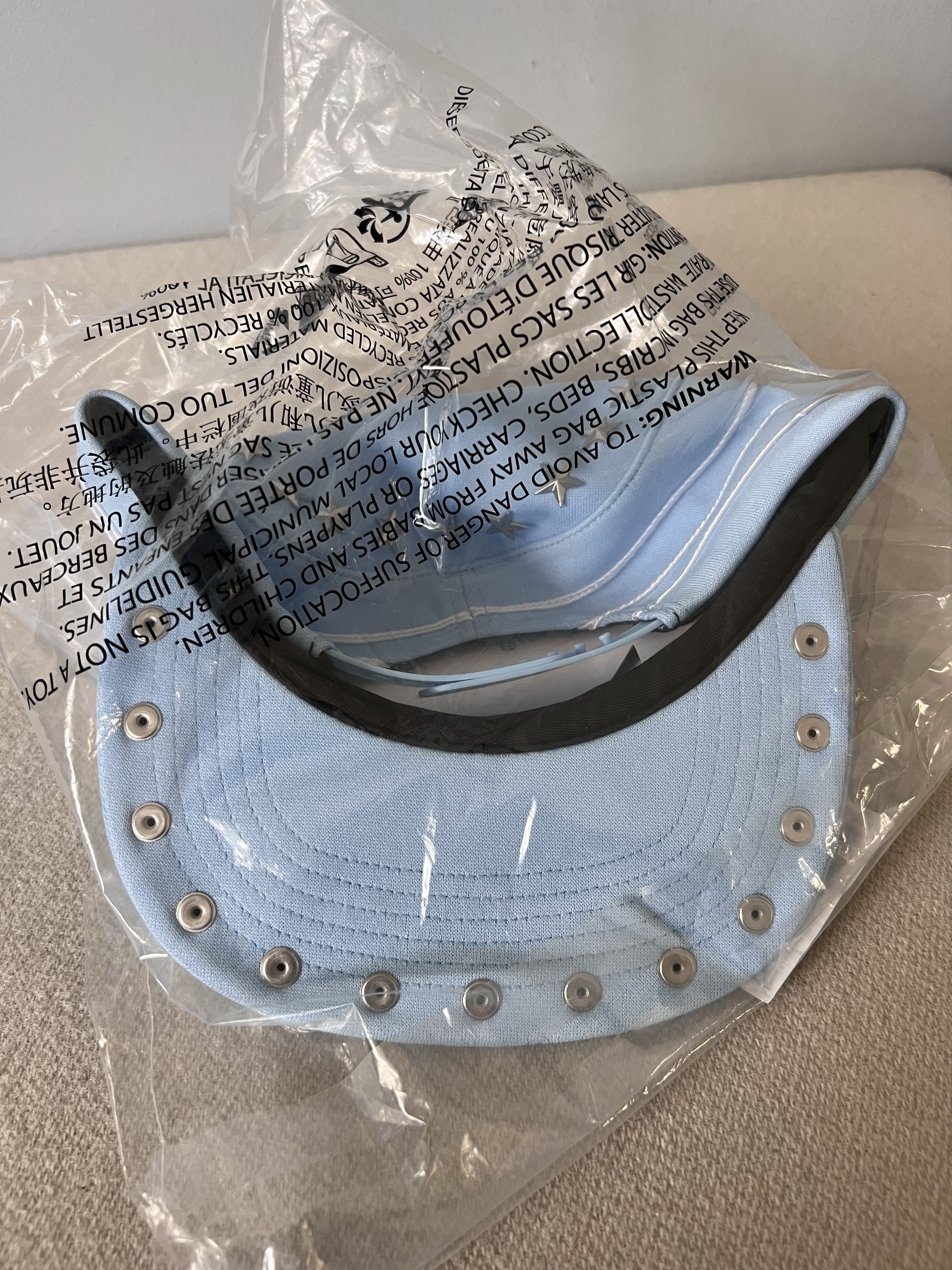 Supreme Stars Studded Pillbox Hat in Light Blue