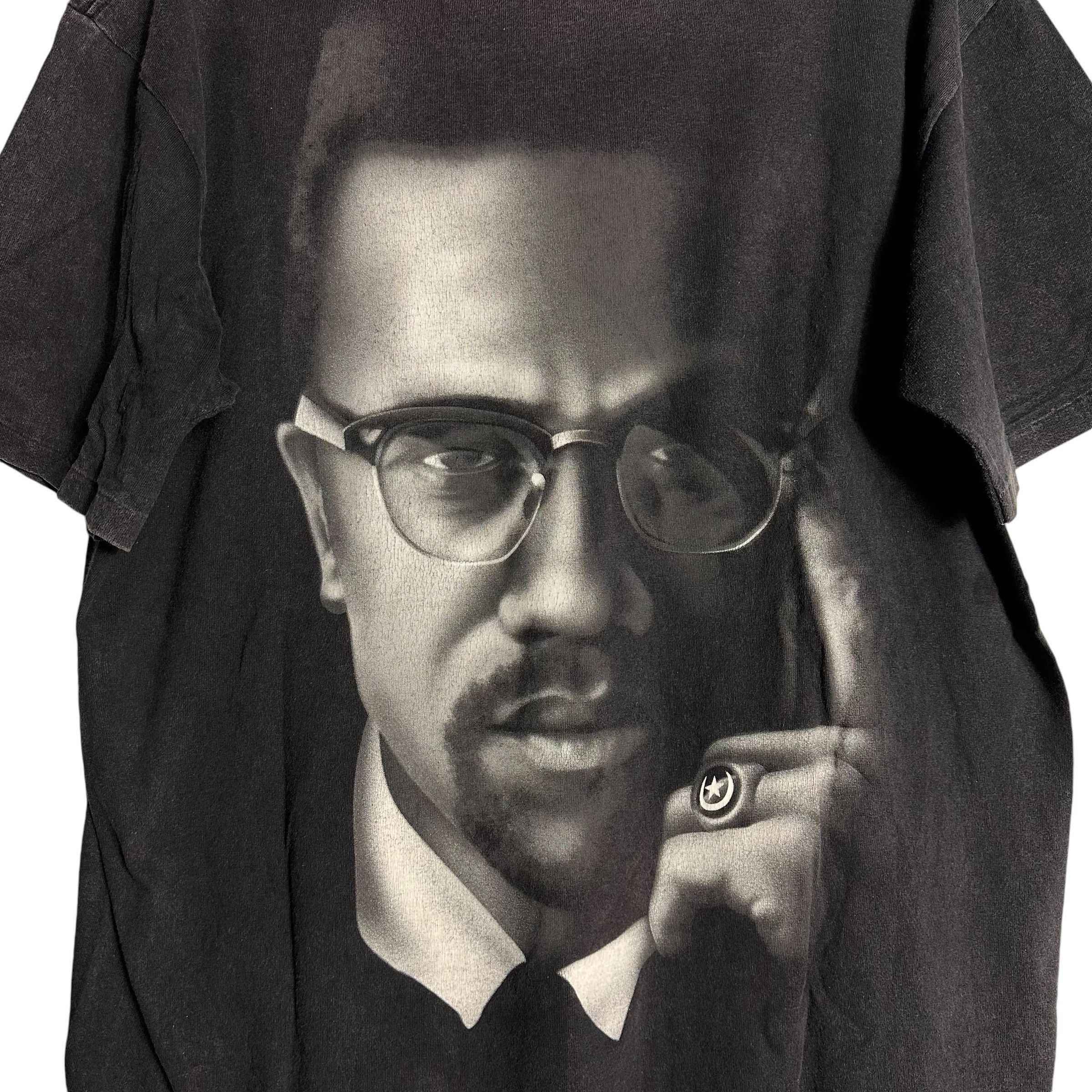 Vintage 🔥RARE🔥Vintage Malcom X Big Face Tshirt Single Stich Size US XL / EU 56 / 4 - 2 Thumbnail