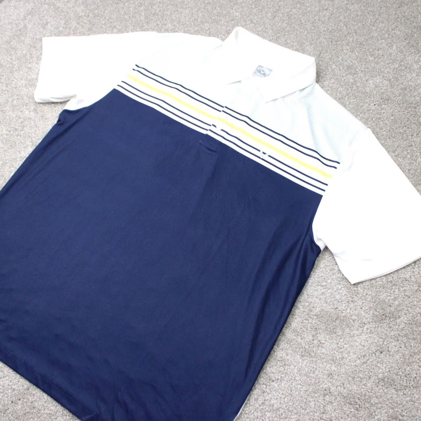 Callaway Callaway Polo Shirt Mens XL Blue/White/Yellow Opti-Dri Golf Short Sleeve Polo Shirt Size US XL / EU 56 / 4 - 3 Thumbnail