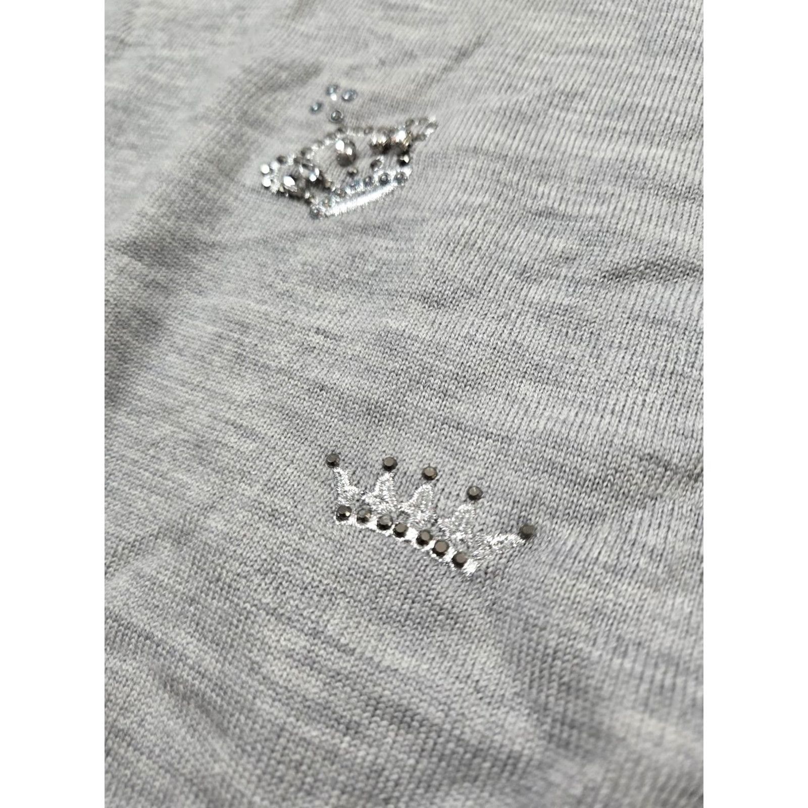 Talbots Talbots Sweater Womens Petite Small Gray Merino Wool Crown Embellished Pullover Size S / US 4 / IT 40 - 3 Thumbnail