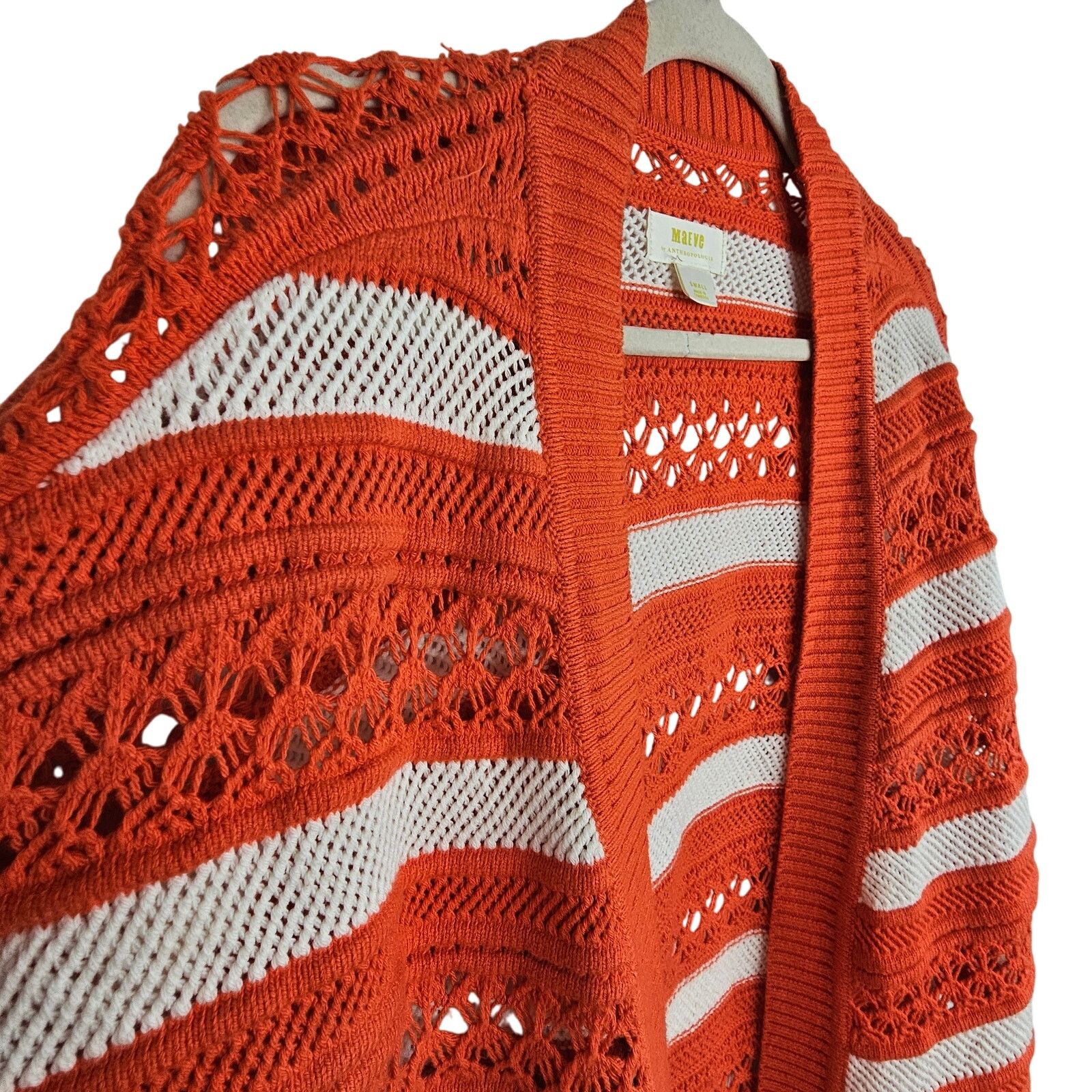 Anthropologie Maeve Anthropologie Women Wool Striped Knit Cardigan Sweater Size S / US 4 / IT 40 - 7 Thumbnail