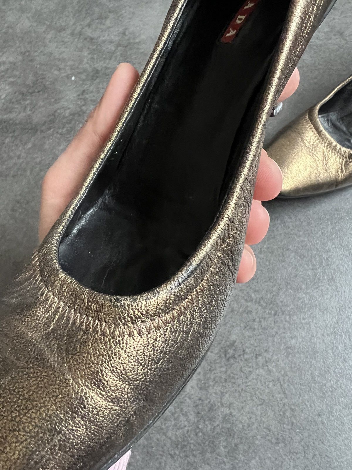 Miu Miu × Prada × Vintage PRADA Sport Ballets Kitten Heels Mules Toe Size US 5 / IT 35 - 5 Thumbnail