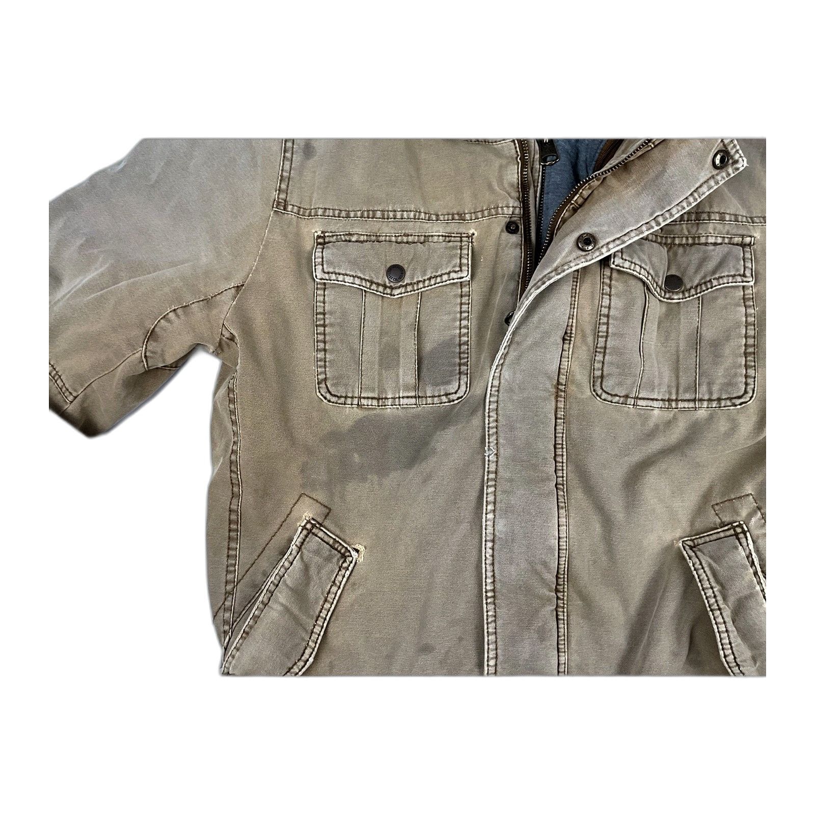 Levi's Levis Hooded Canvas Sherpa Field Jacket Mens XL Tan Workwear Size US XL / EU 56 / 4 - 5 Thumbnail