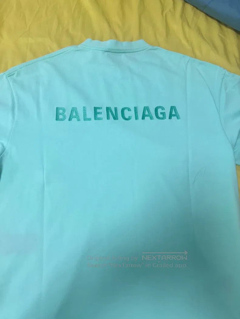 Balenciaga Balenciaga Mint Green Short Sleeve T-Shirt, Size M Size US M / EU 48-50 / 2 - 2 Thumbnail