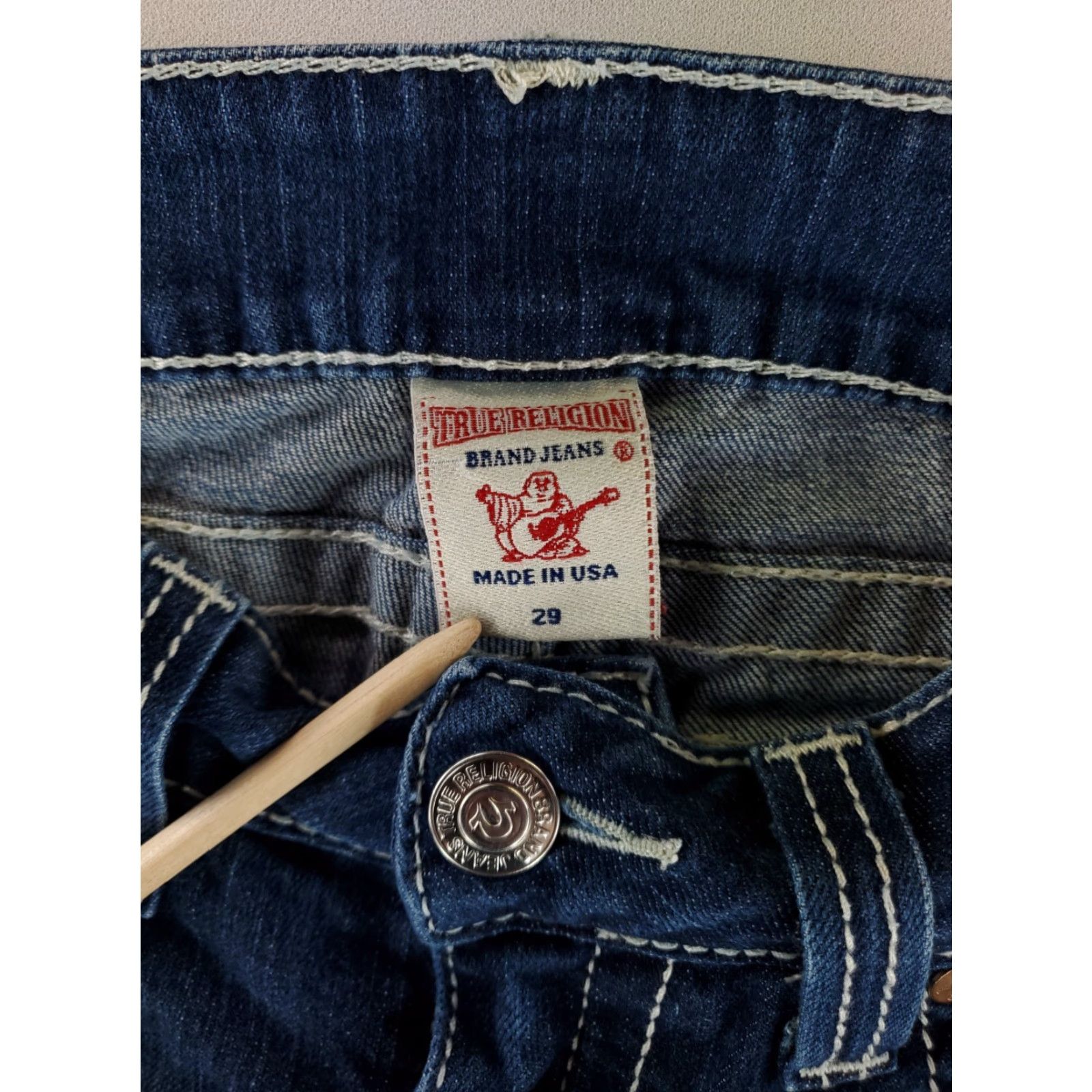True Religion True Religion Billy Blue Jeans Womens 32 Straight Jeans 32x34 Made USA Blue 32 34 Inseam 32 waist 32x34 actual Size 24" / US 00 / IT 34 - 5 Thumbnail