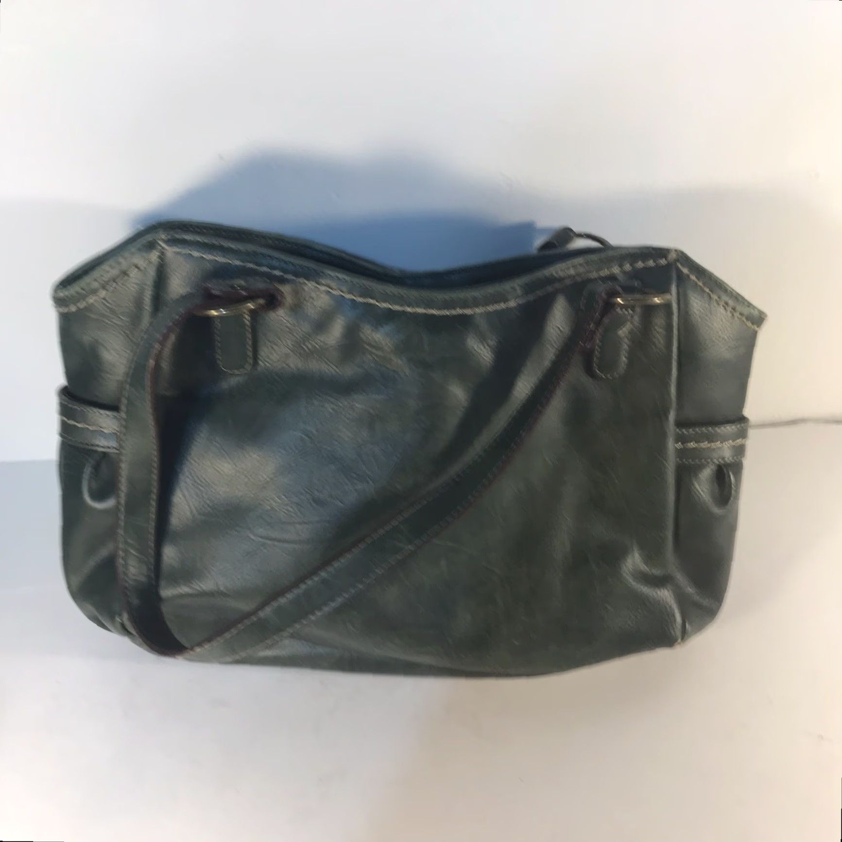 Born Born Concepts Green Leather Shoulder Bag Women Large Multi-Pockets Travel Casual Workwear Size ONE SIZE - 2 Thumbnail