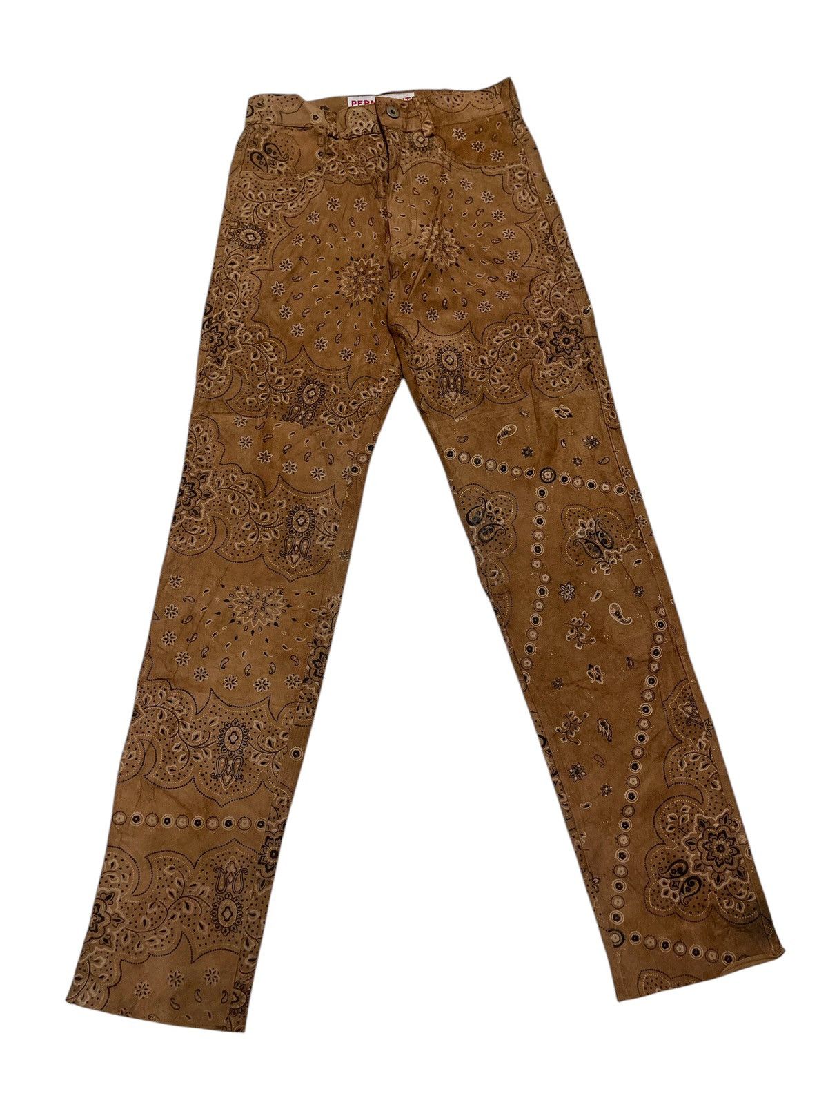 Japanese Brand VINTAGE PAISLEY SUEDE LEATHER PANTS KAPITAL DESIGN Size US 27 - 2 Thumbnail