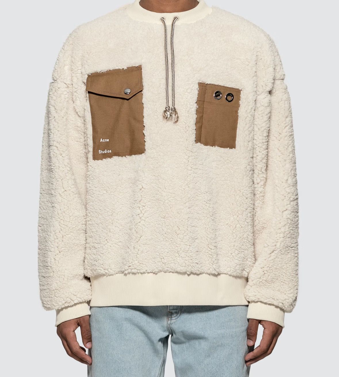 Acne Studios Acne Studios Faux-Shearling Sweatshirt - Natural Size US XL / EU 56 / 4 - 1 Thumbnail