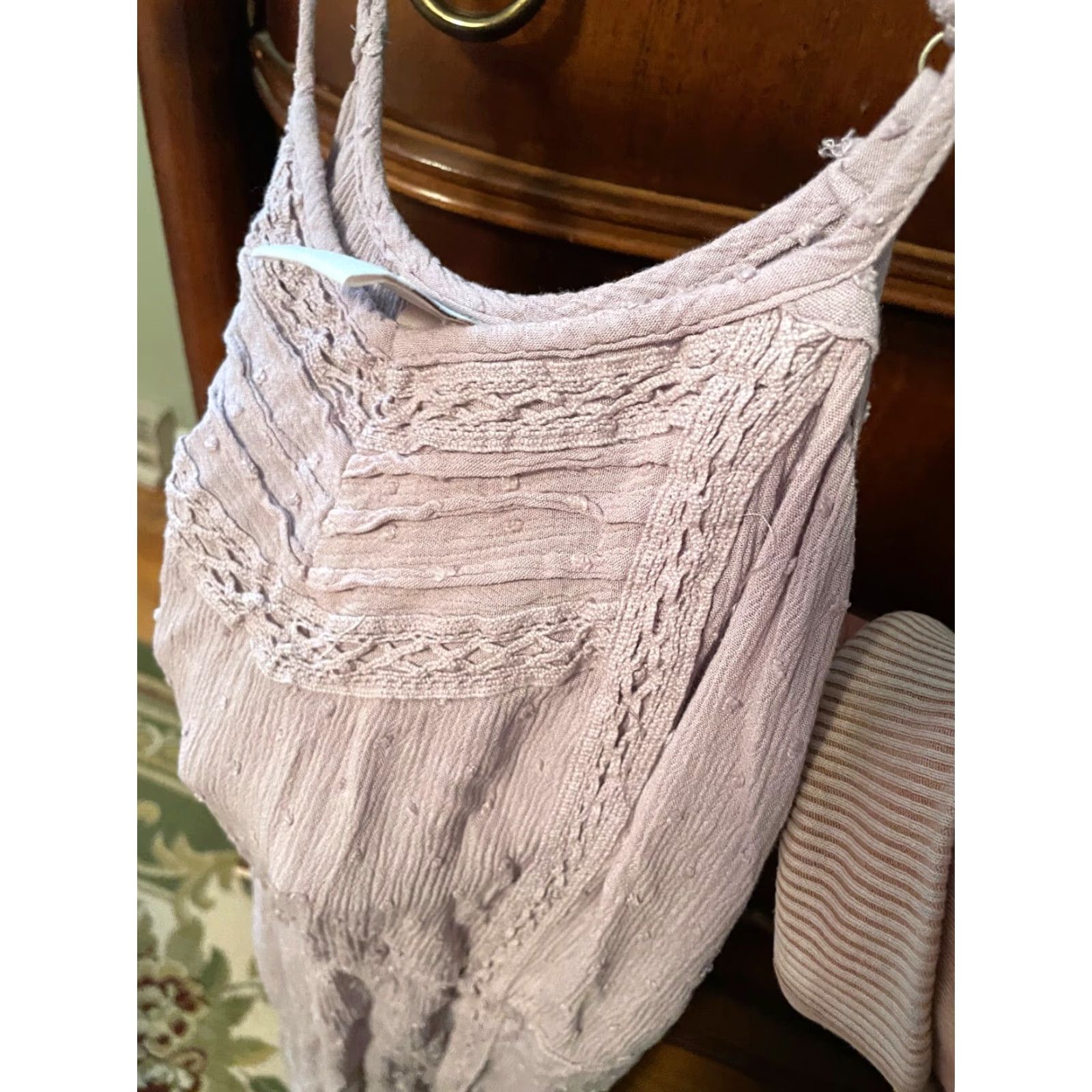 Vintage Knox Rose Sundress Woman’s S Sleeveless Spaghetti Strap Long Dusty Lavender Purple Bohemian Solid Rayon Summer Dress Size S / US 4 / IT 40 - 4 Thumbnail