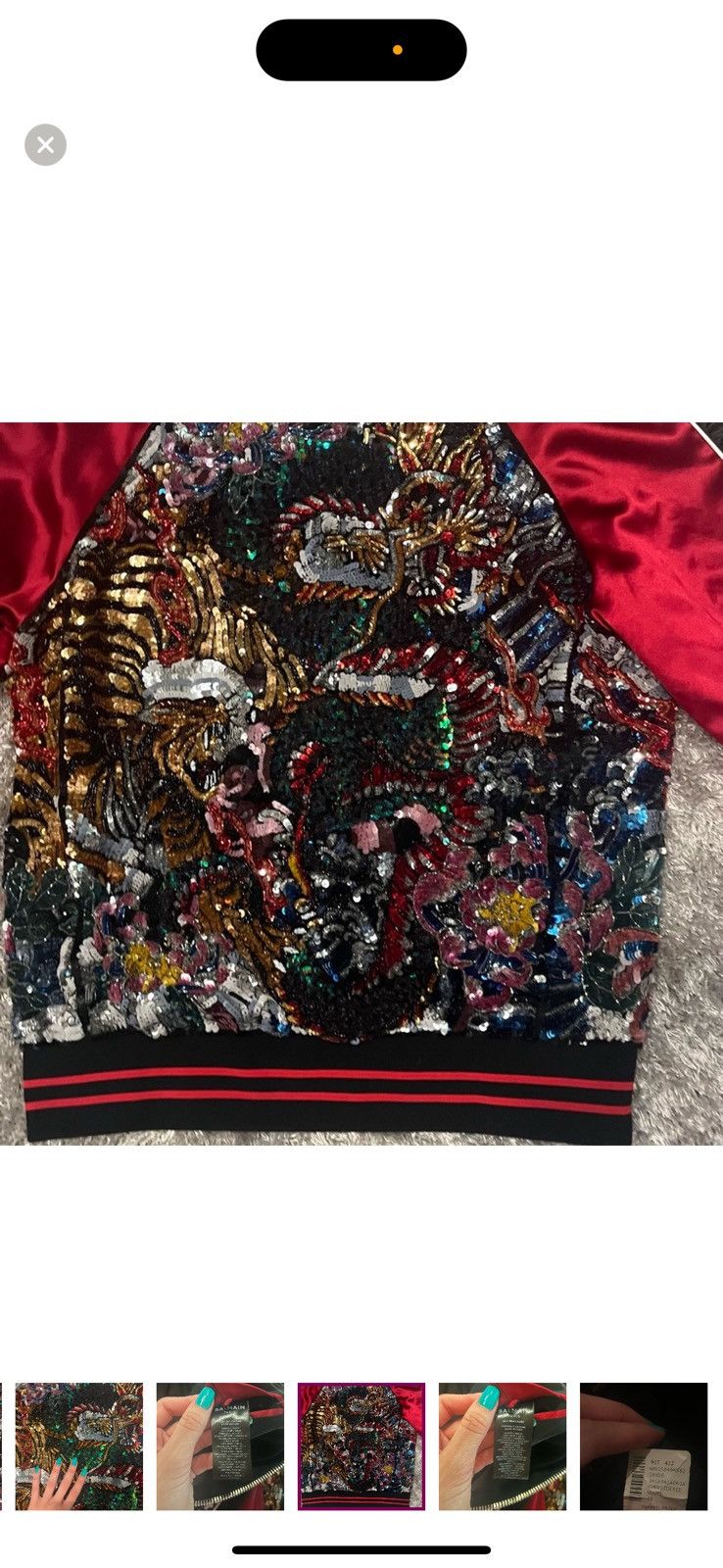 Balmain Balmain Men’s Sequin-Embellished Bomber Jacket Size US M / EU 48-50 / 2 - 10 Thumbnail