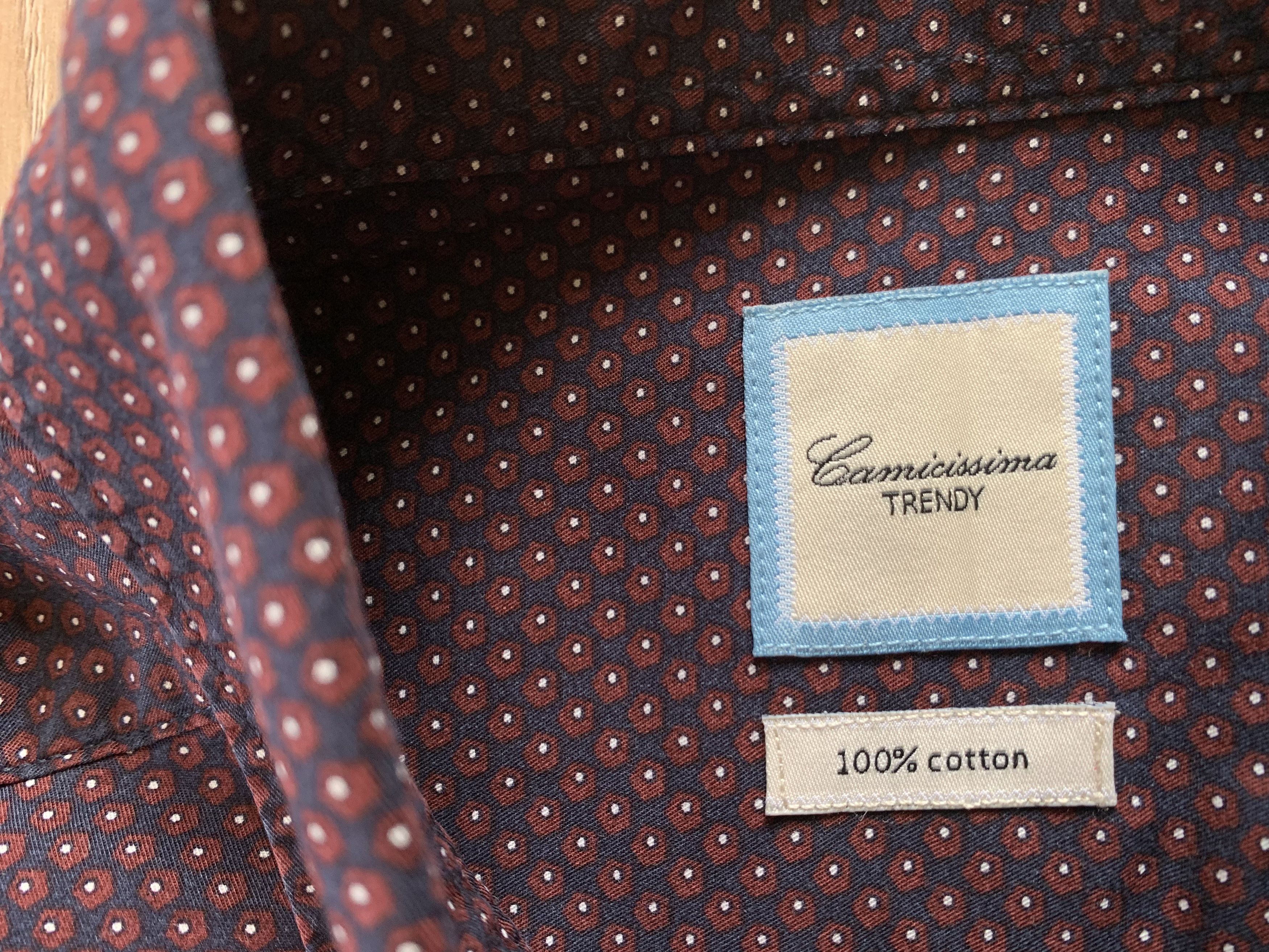 Other Camicissima Trendy Mens Burgundy Long Sleeve Shirt Size US S / EU 44-46 / 1 - 6 Thumbnail