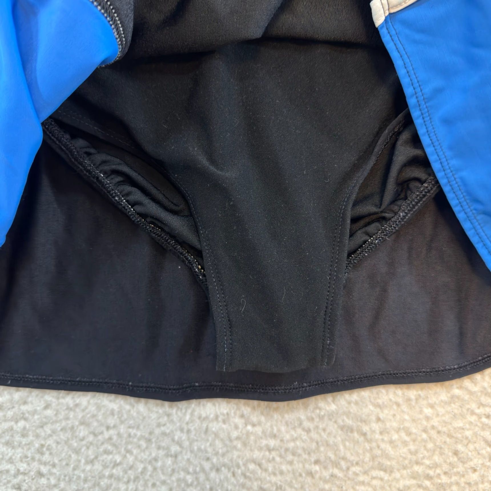 Vintage VINTAGE 90s Y2K Swim Skirt Bottoms XL 16 Black Blue Lined Sporty Retro Swimsuit Womens Size 38" / US 16 / IT 52 - 3 Thumbnail