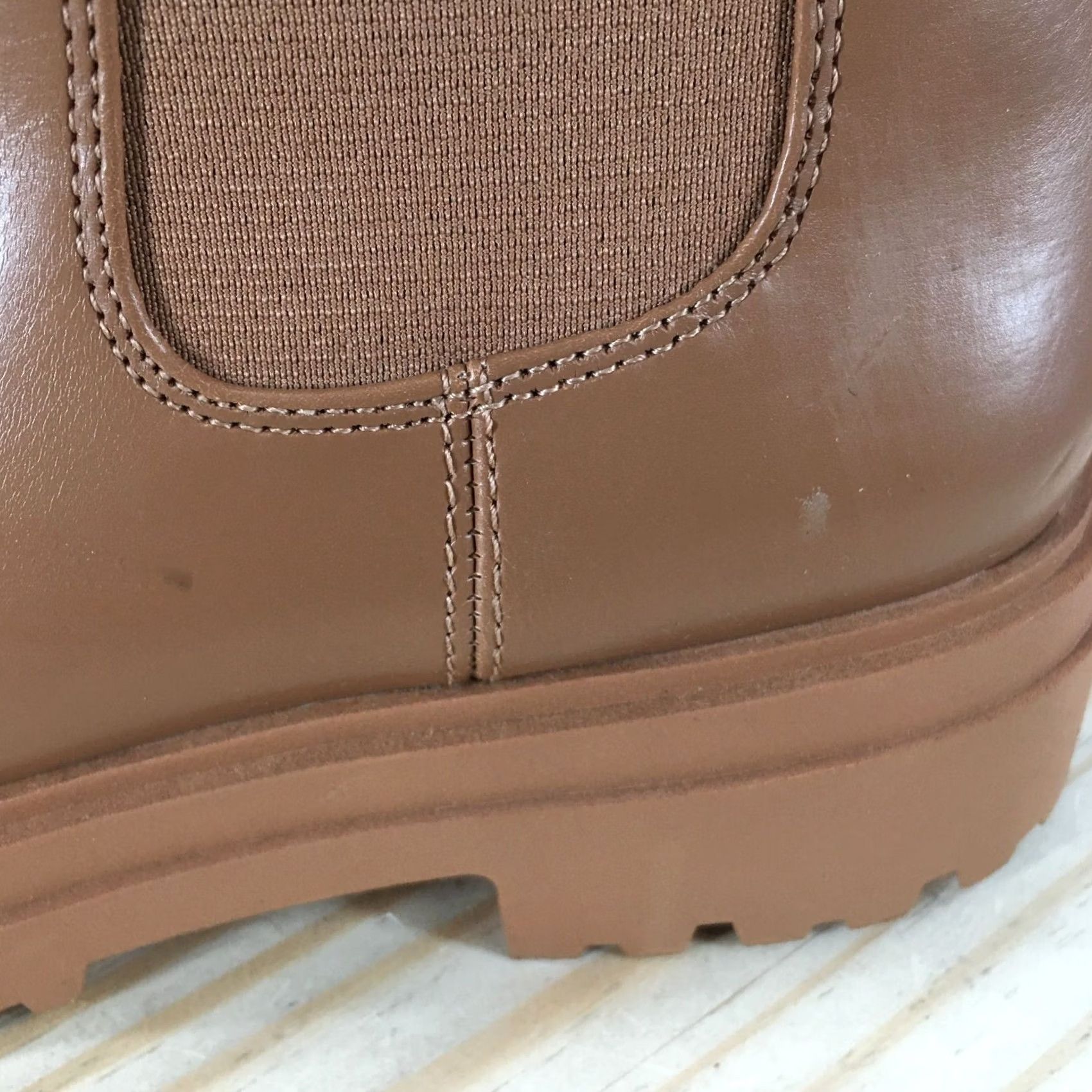 Vintage A New Day Boots Chelsea Brown Faux Leather Ankle Pull On Casual Womens 7.5 Size M / US 6-8 / IT 42-44 - 3 Thumbnail