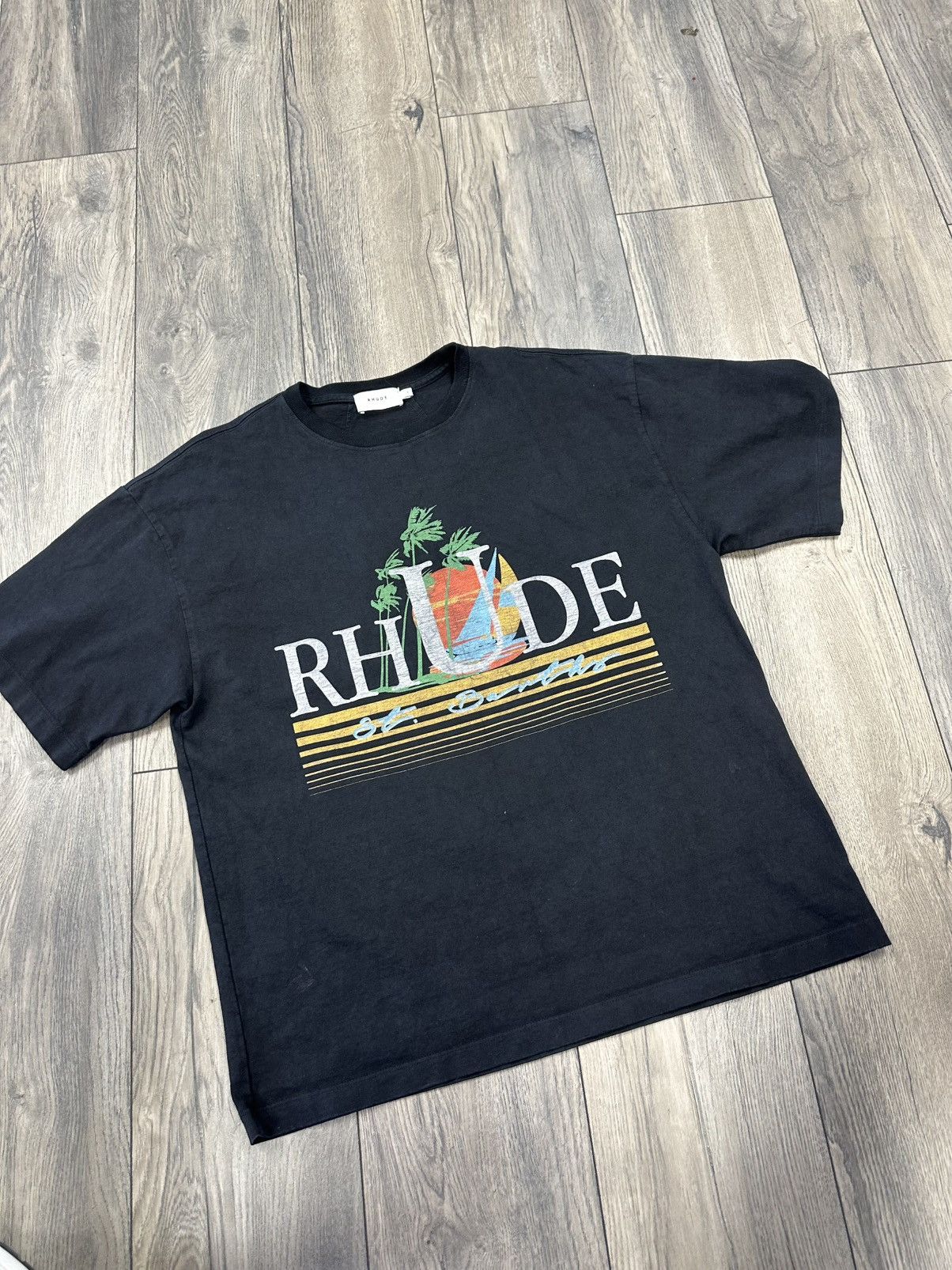 Tシャツ・カットソー RHUDE Men T-shirt Black RHPS25TT05012 2306 Rhude RHUDE Men T-Shirts RHPS25TT02012 2306 BLACK | Grailed