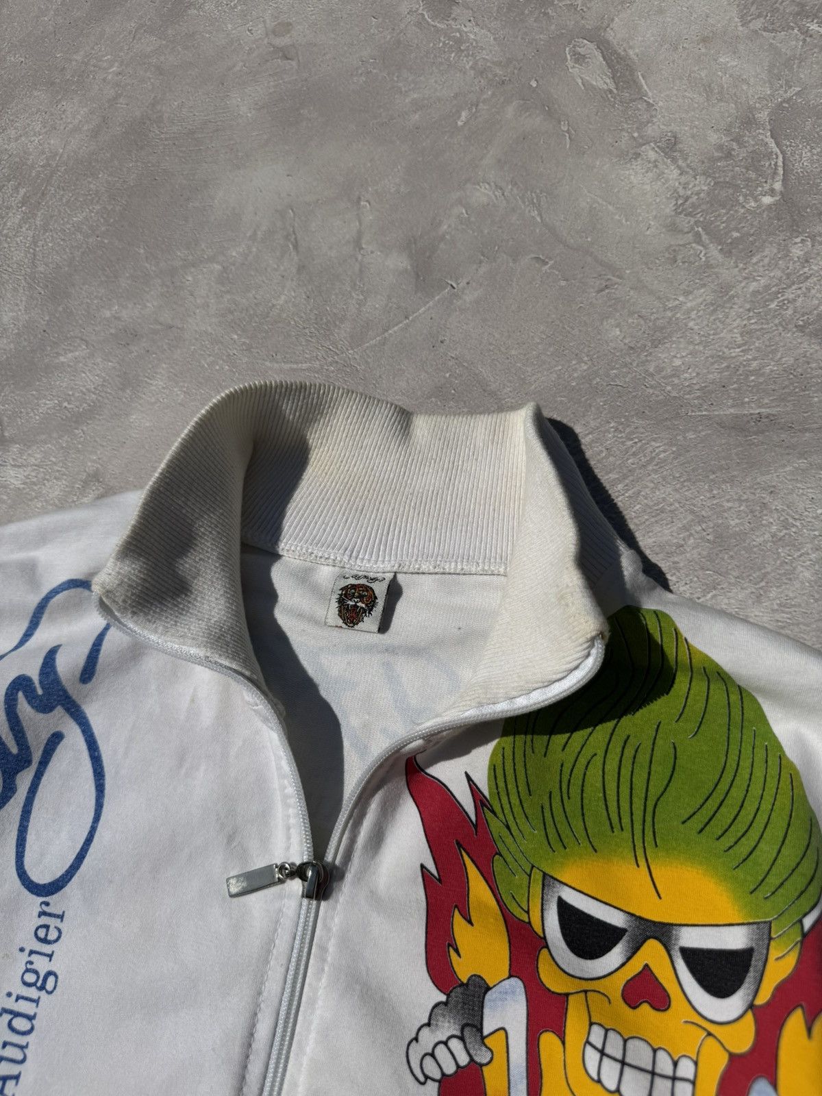 Ed Hardy Vintage Ed Hardy Biker Jesus Logo Distressed Zip Jacket Size M / US 6-8 / IT 42-44 - 4 Thumbnail