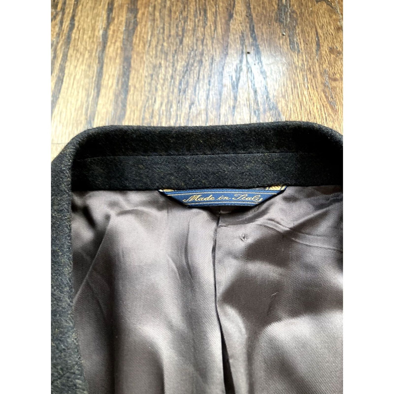 Vintage Trussini Blazer Mens 42R Brown Wool Cashmere Notch Lapel Single-Breasted 2-Button 4-Button Sleeve Italy Made in Italy Regular Size 42R - 5 Thumbnail