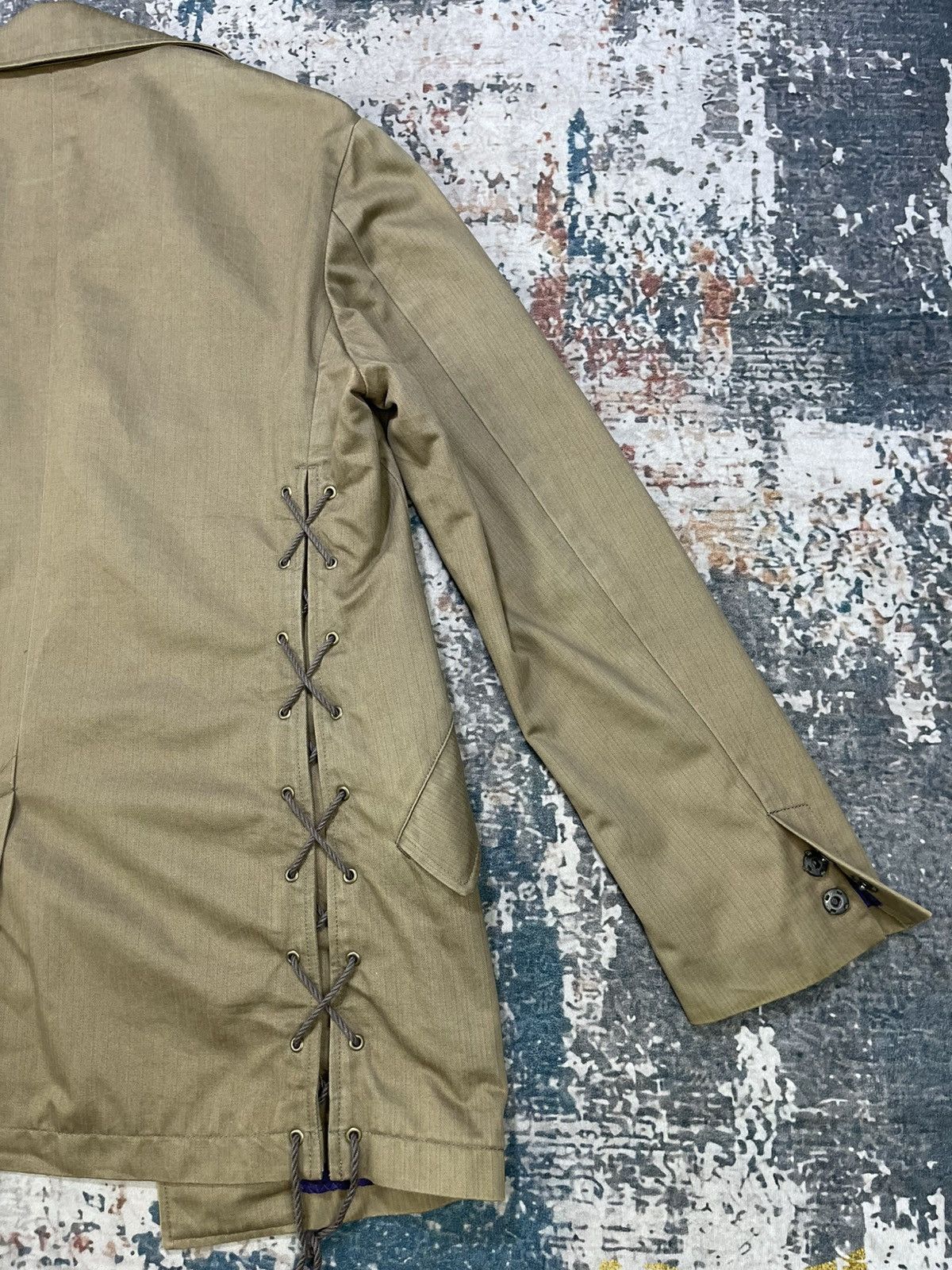 Japanese Brand Swingin Slily Herringbone Laced Gusset Jacket Size US M / EU 48-50 / 2 - 12 Thumbnail