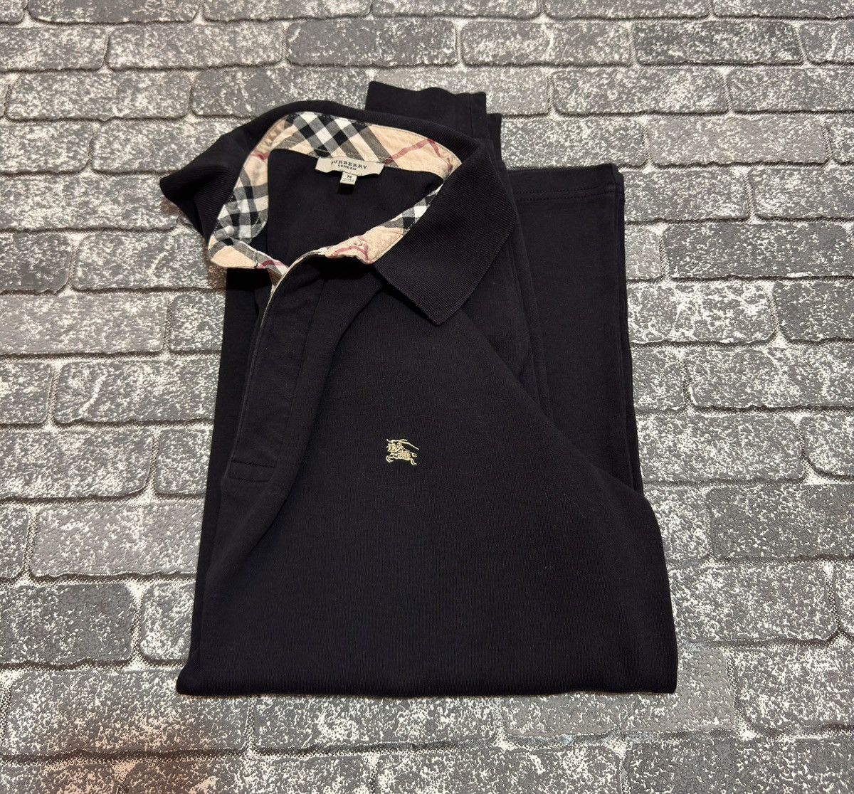 Burberry London Long Sleeve Polo Shirt Men’s M Nova Check