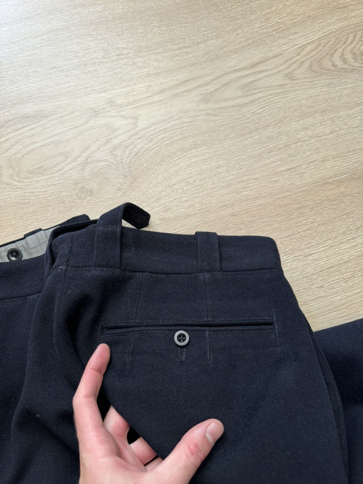 Vintage Vintage 40-50’s Archival Handmade Original Wool Navy Pants Size US 31 - 7 Thumbnail